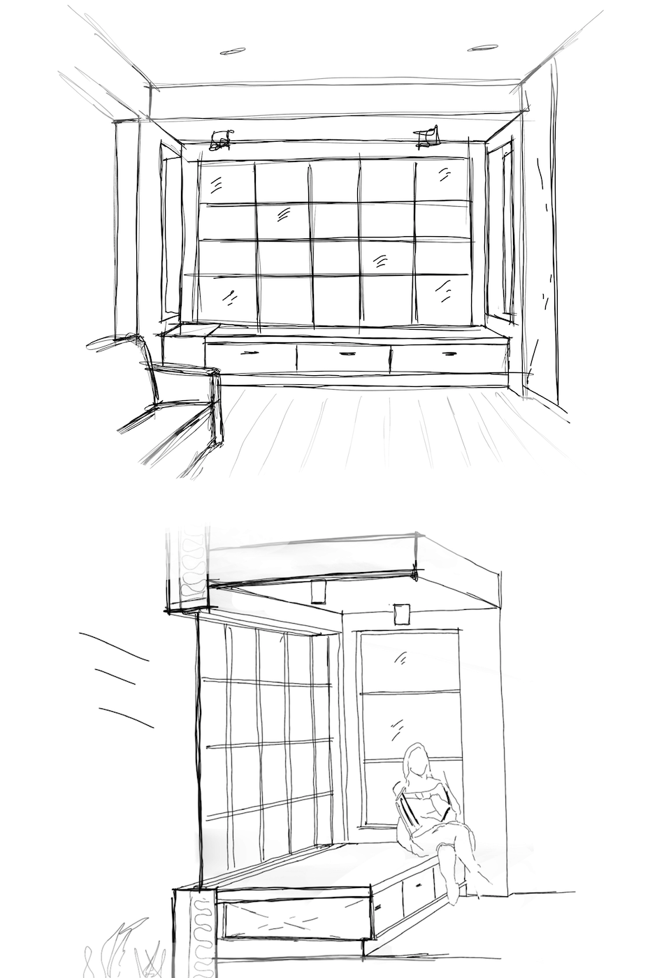 Fireplace millwork sketch