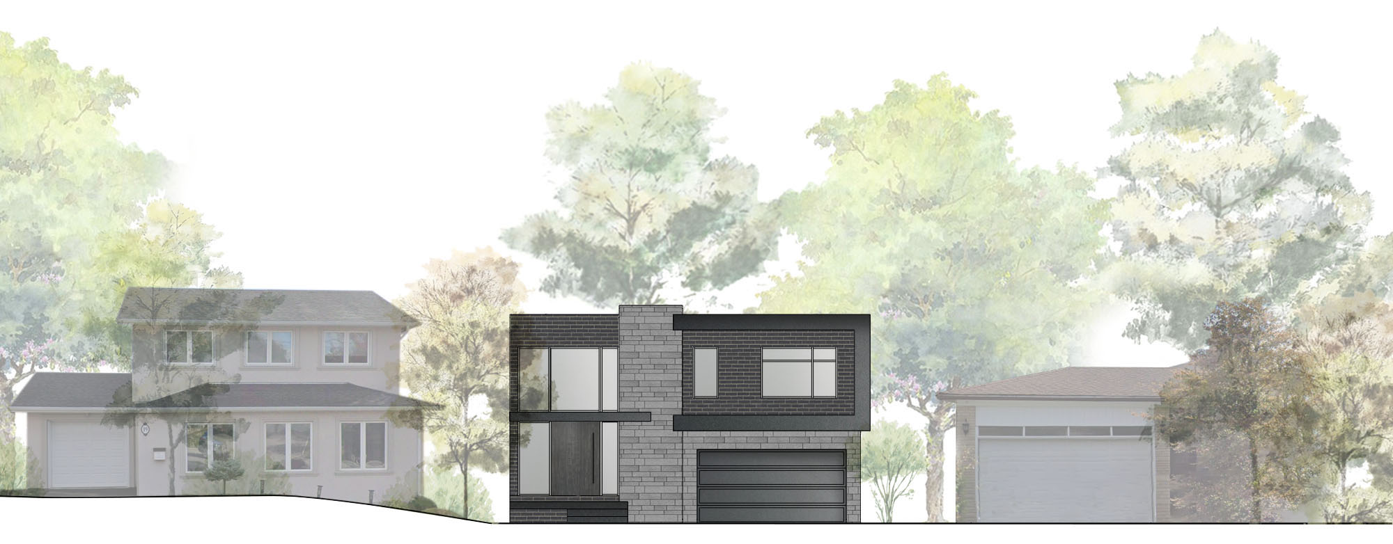Front elevation study for Modern Astoria