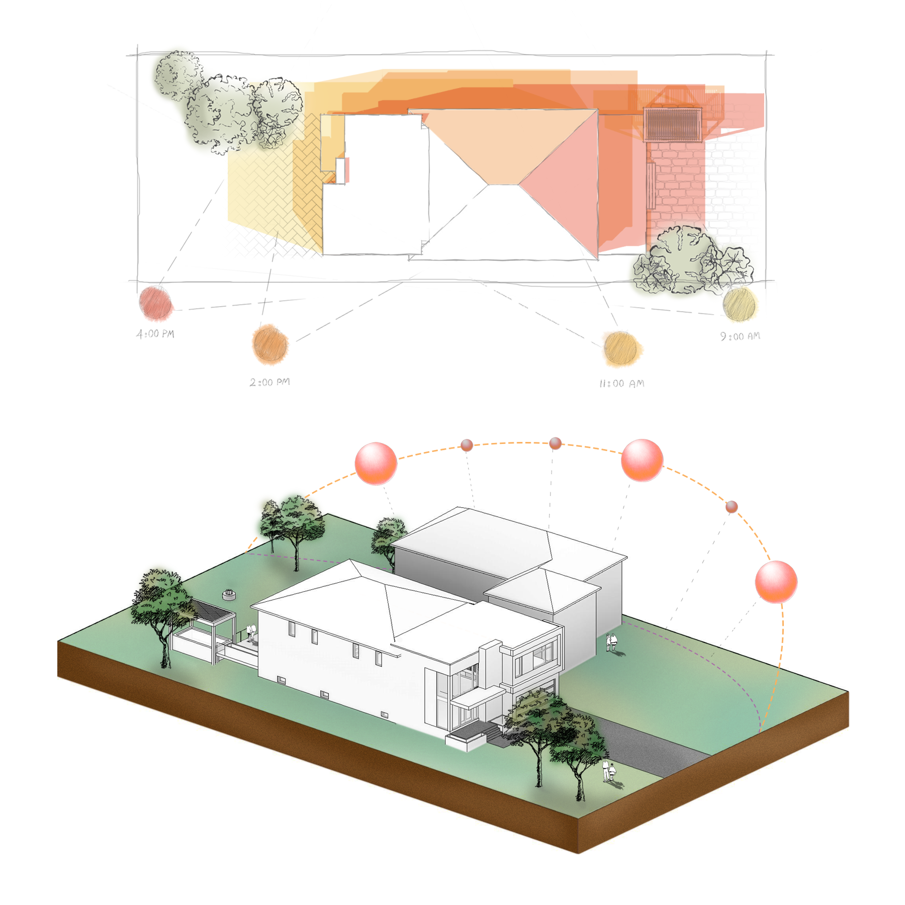Exploded axonometric plan of the Modern Astoria interior