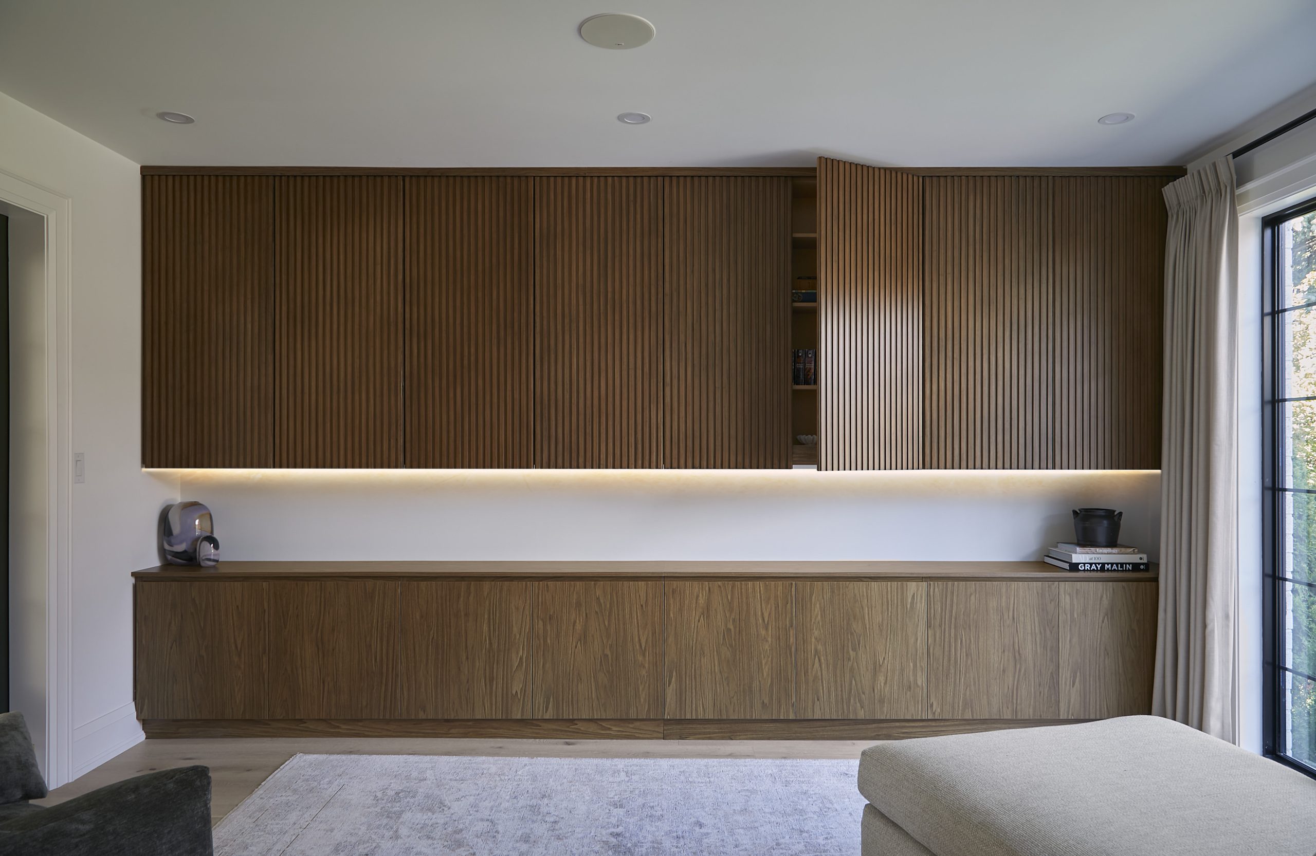Dark wood study cabinetry
