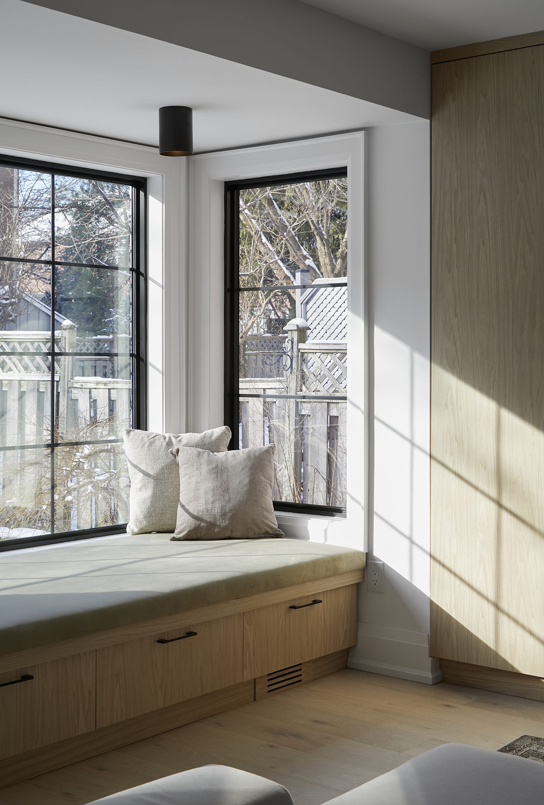 Window seat and garden view