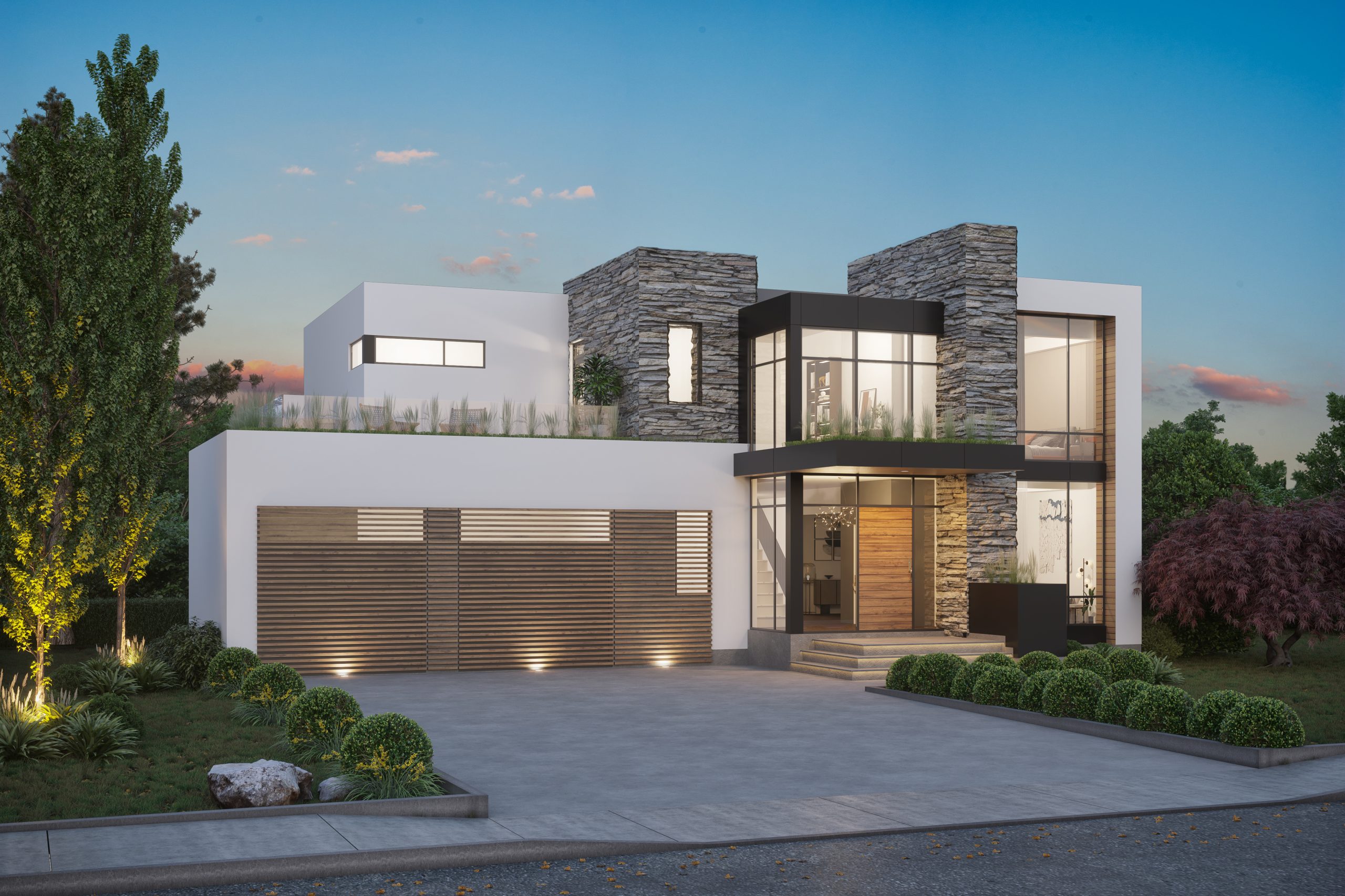 Modern Hollywood Hills-inspired home set against the Niagara Escarpment