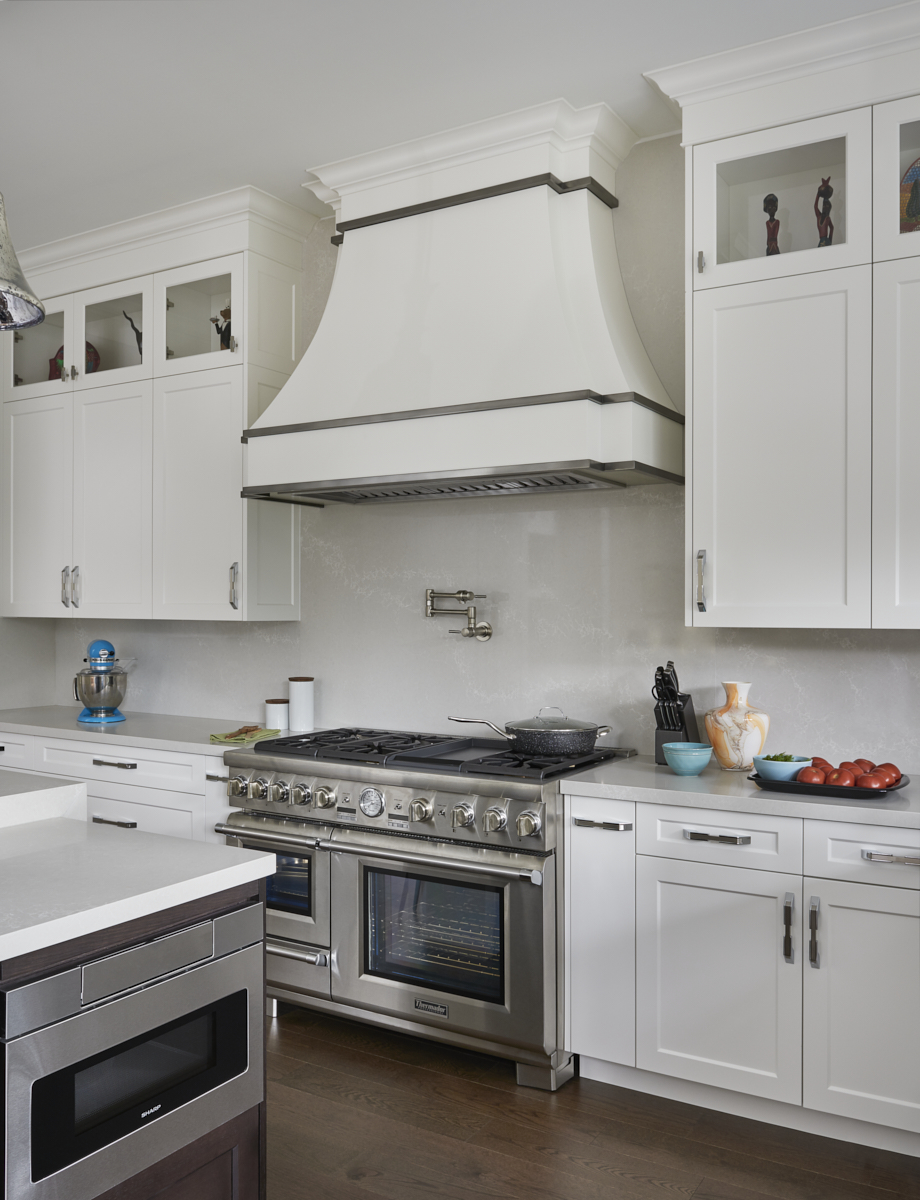 European Manor kitchen with white cabinetry
