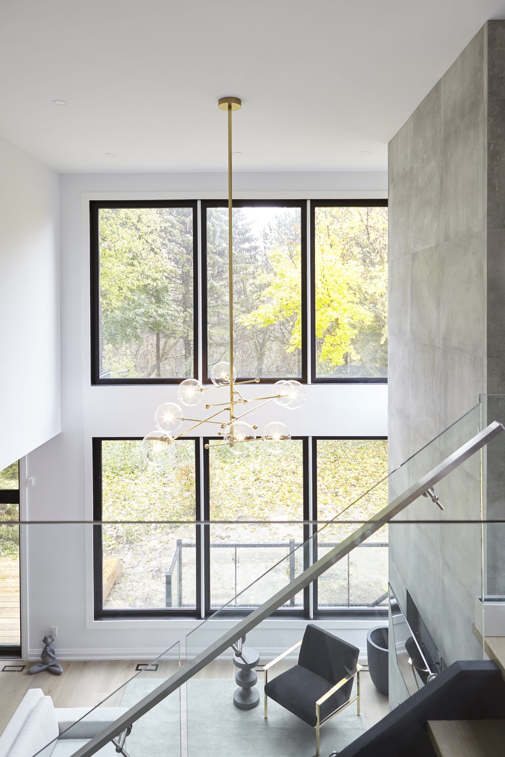 Modern Beach House living room and staircase