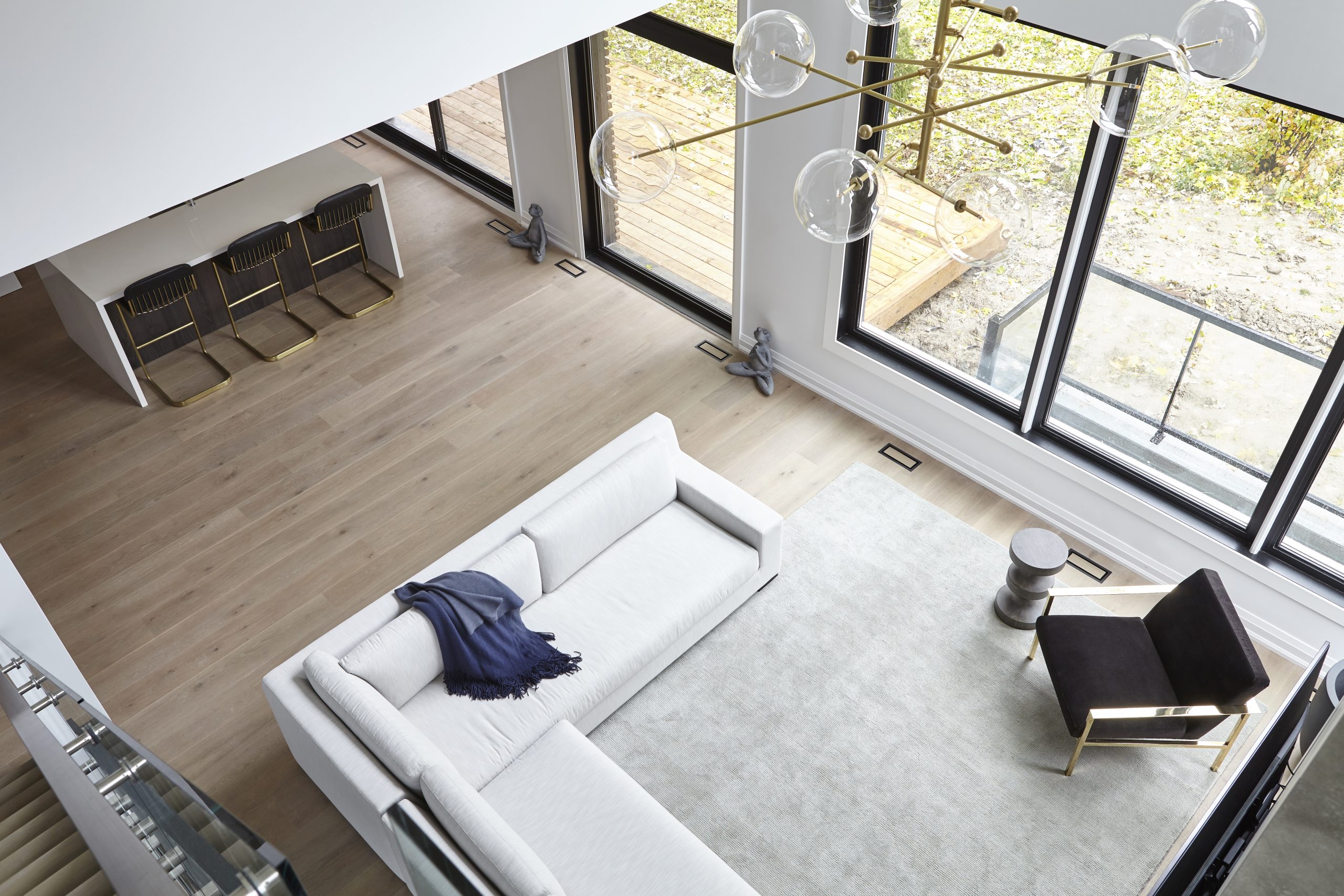 Modern Beach House living room from above