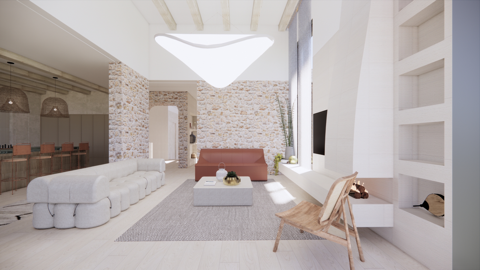 Mediterranean Beach House interior vignette one