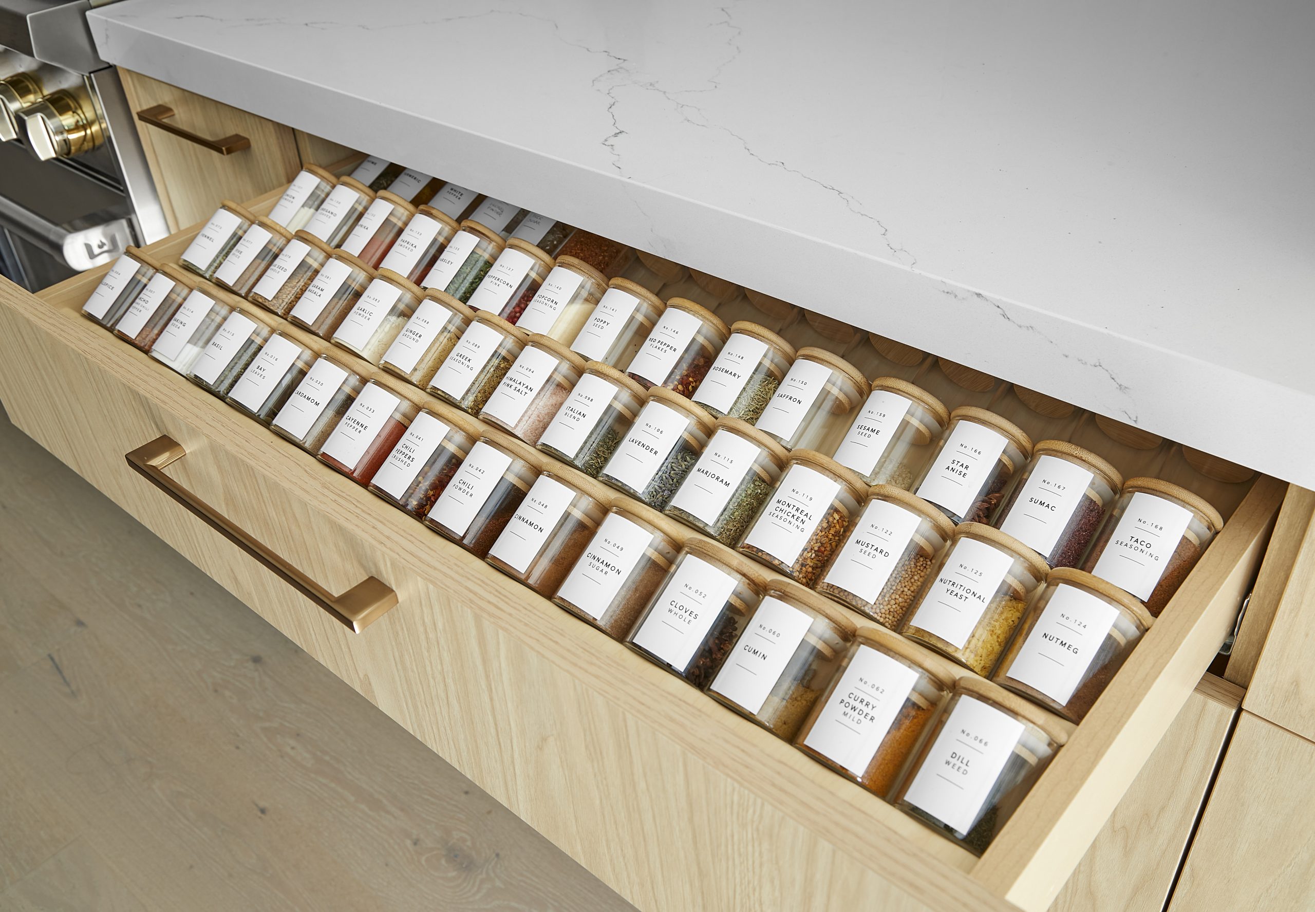 Custom spice drawer detail