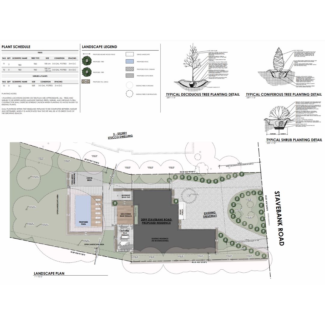 Site and landscape plans for the Japanese Prairie home