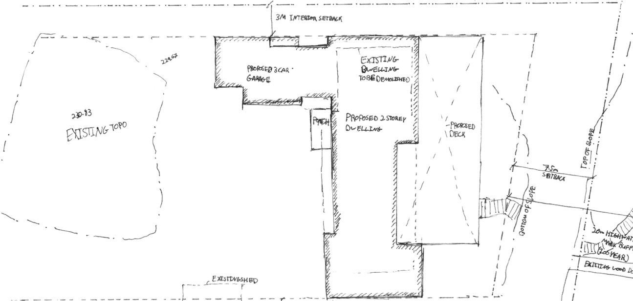 Hand-drawn interior design