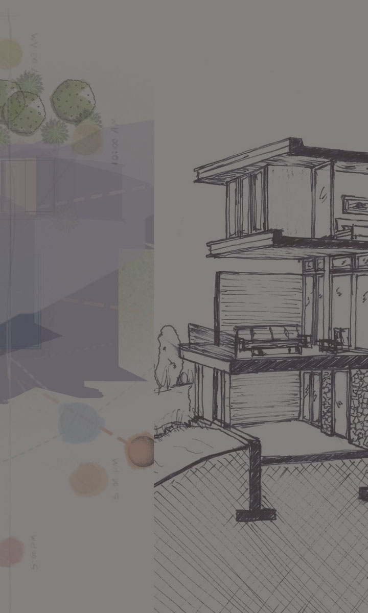 Architectural sketches, interior design and private residence imagery