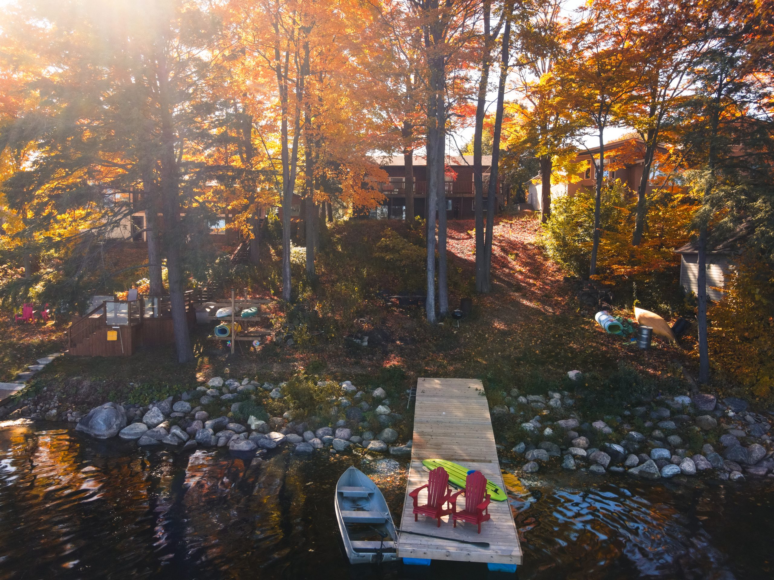 Autumn lake view from the Stouffville Lakehouse waterfront