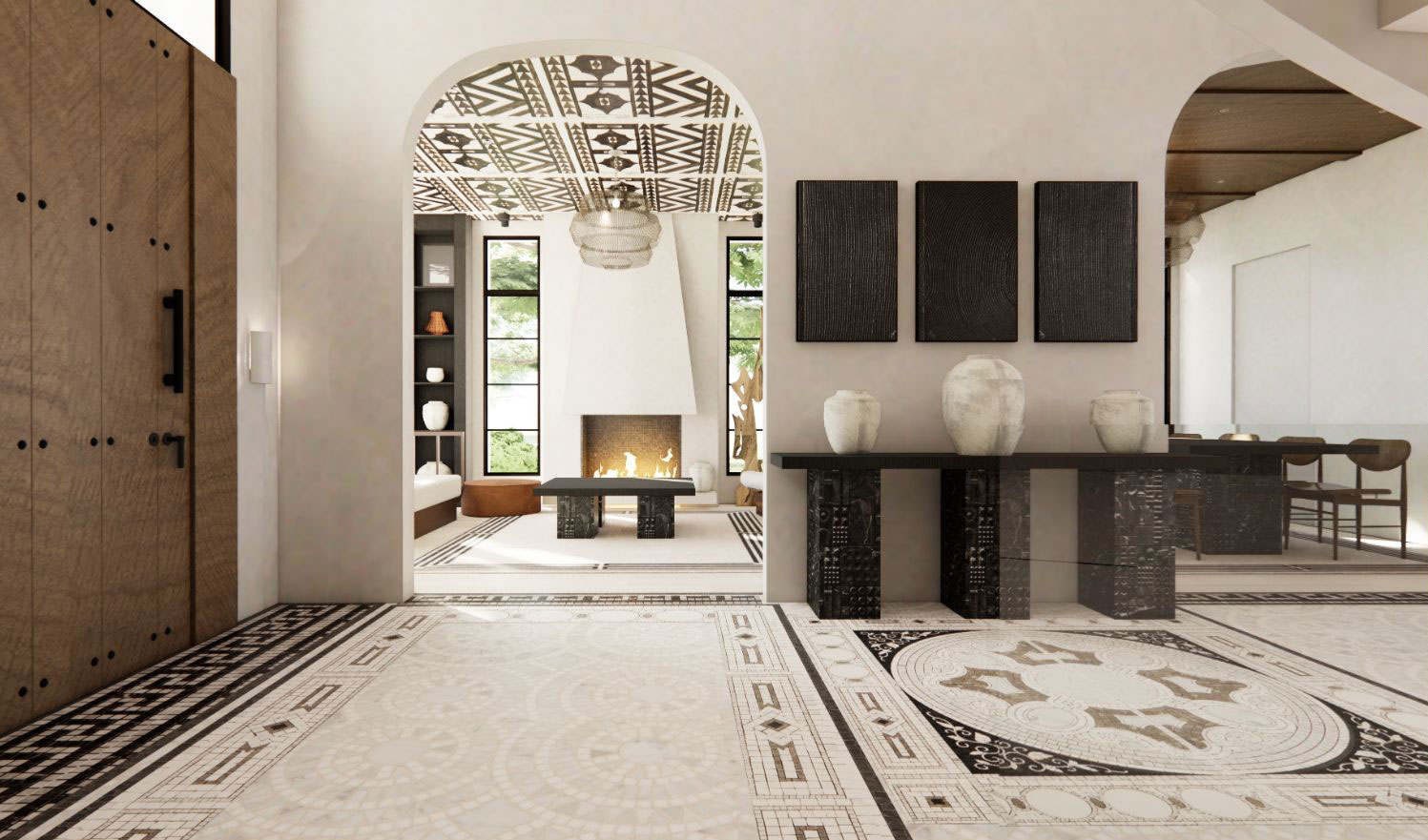 The Contemporary Tudor Revival architectural rendering, view 4
