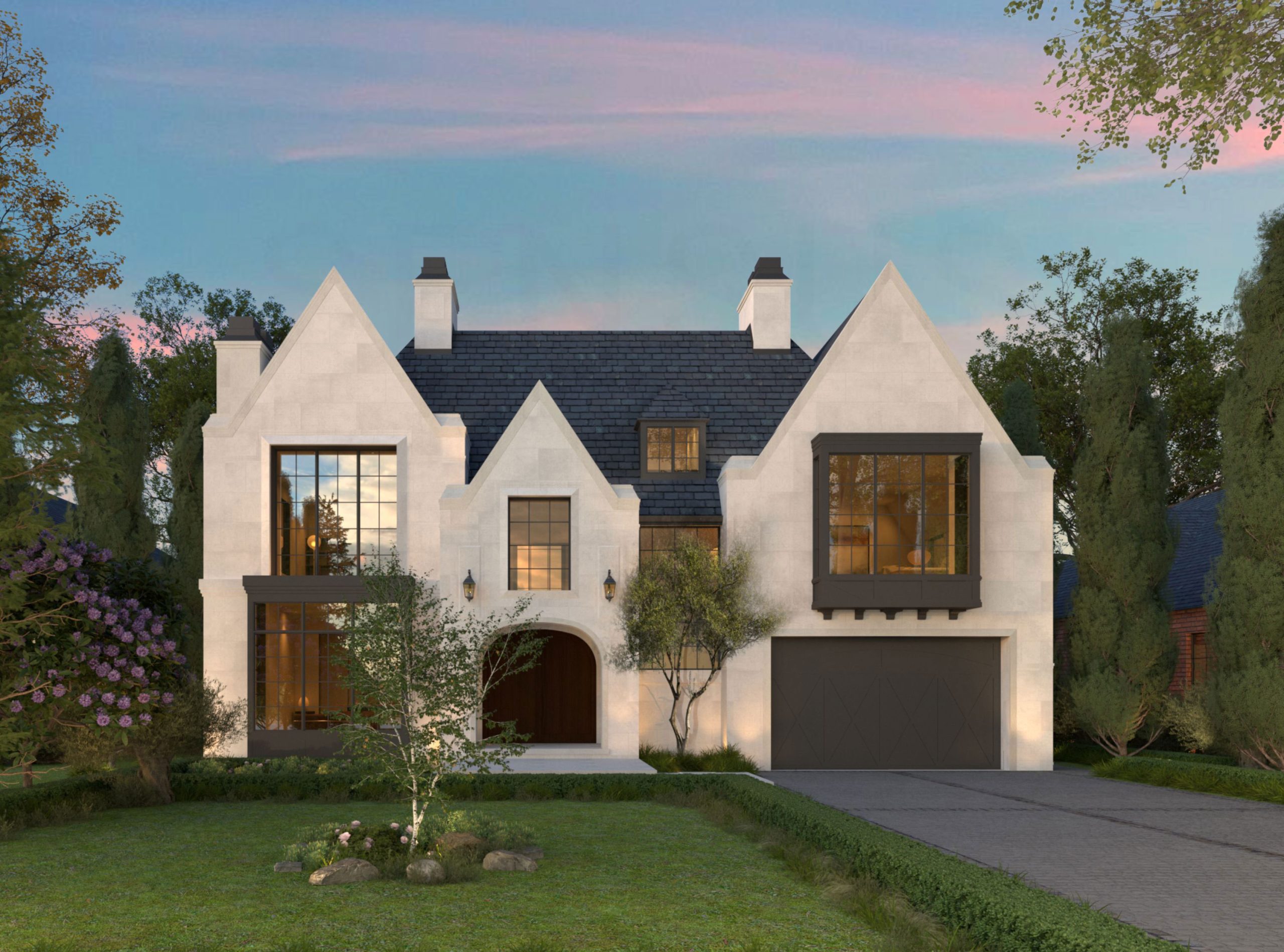 The Contemporary Tudor Revival residence