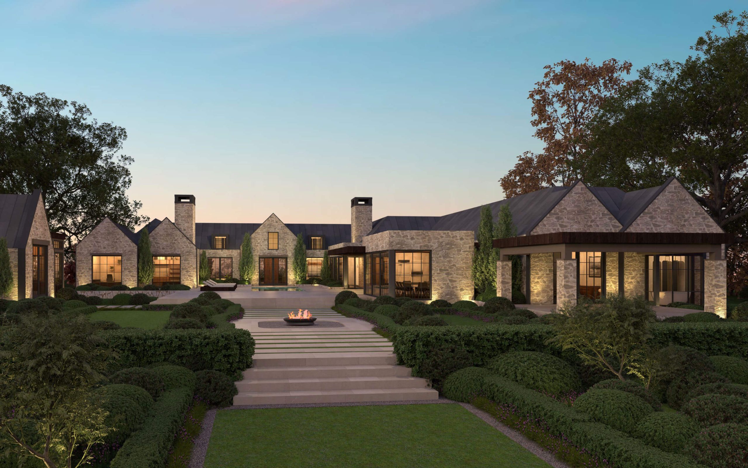 The Contemporary English Country Bungalow architectural rendering, view 8