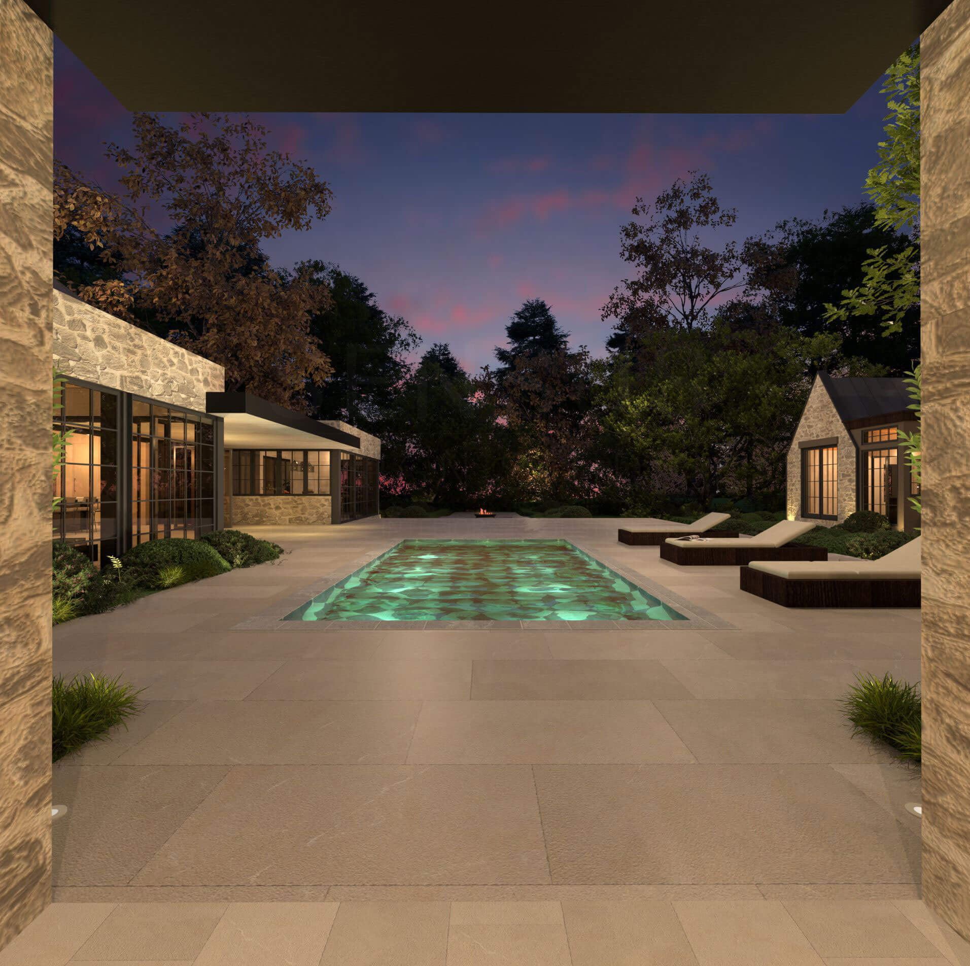 The Contemporary English Country Bungalow architectural rendering, view 9