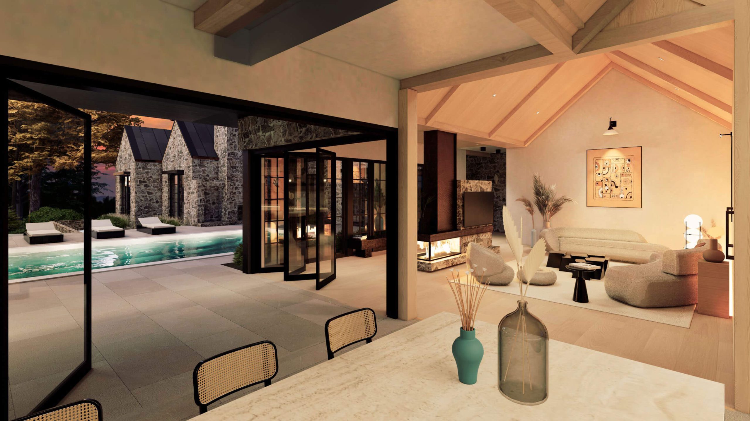 The Contemporary English Country Bungalow architectural rendering, view 13