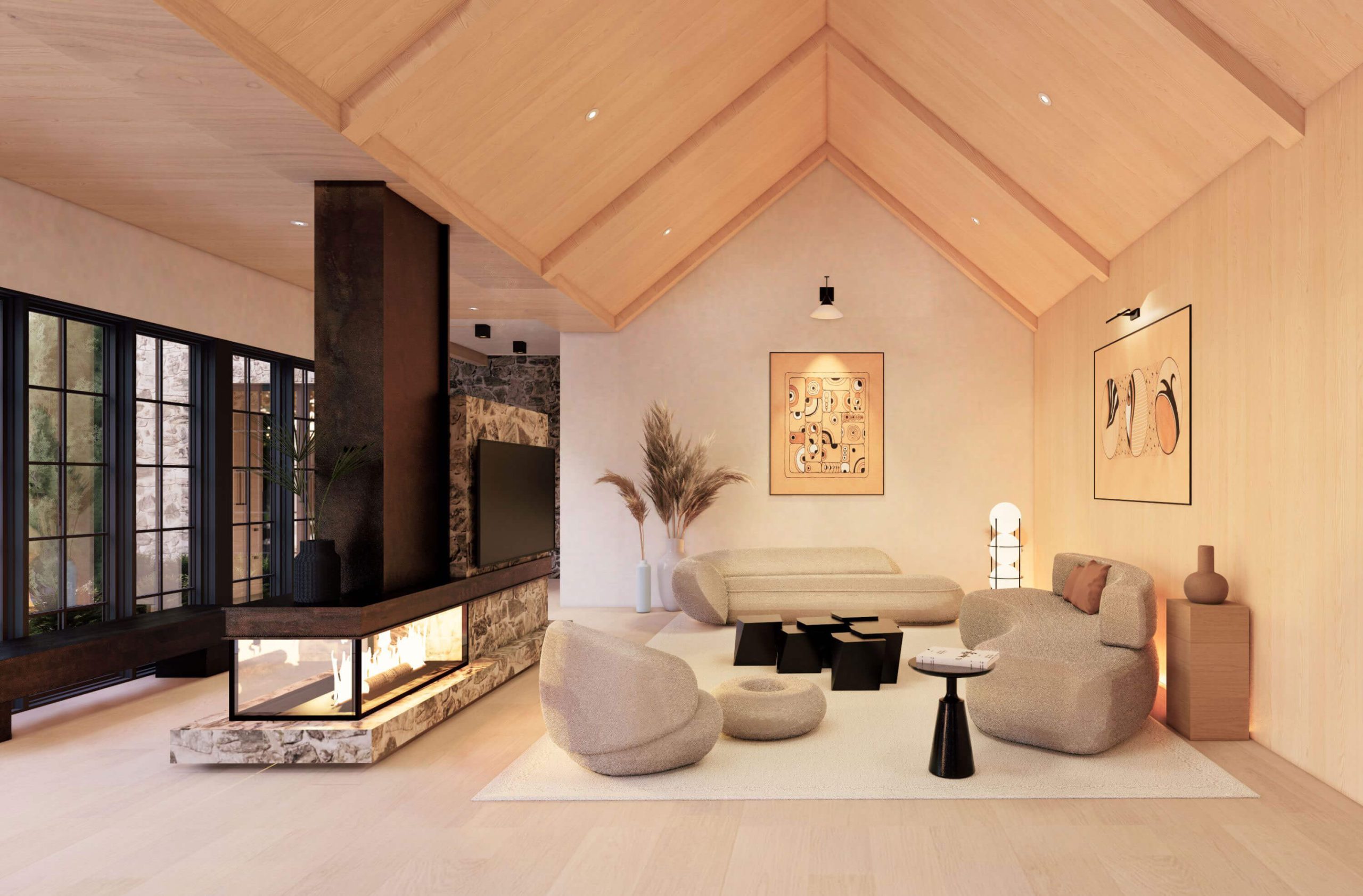 The Contemporary English Country Bungalow architectural rendering, view 14