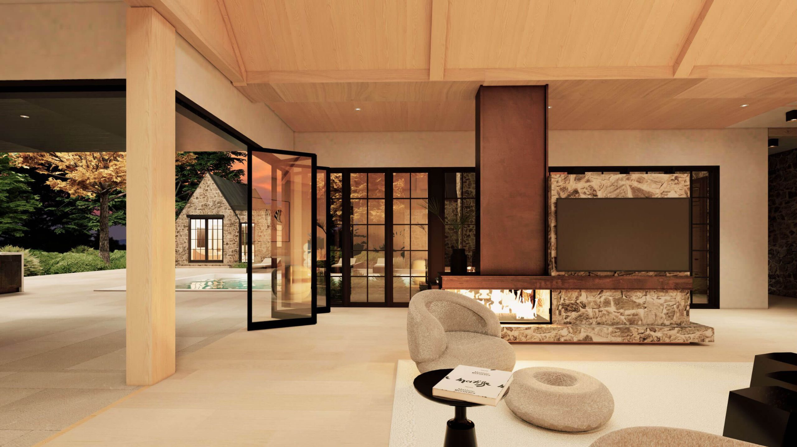 The Contemporary English Country Bungalow architectural rendering, view 15