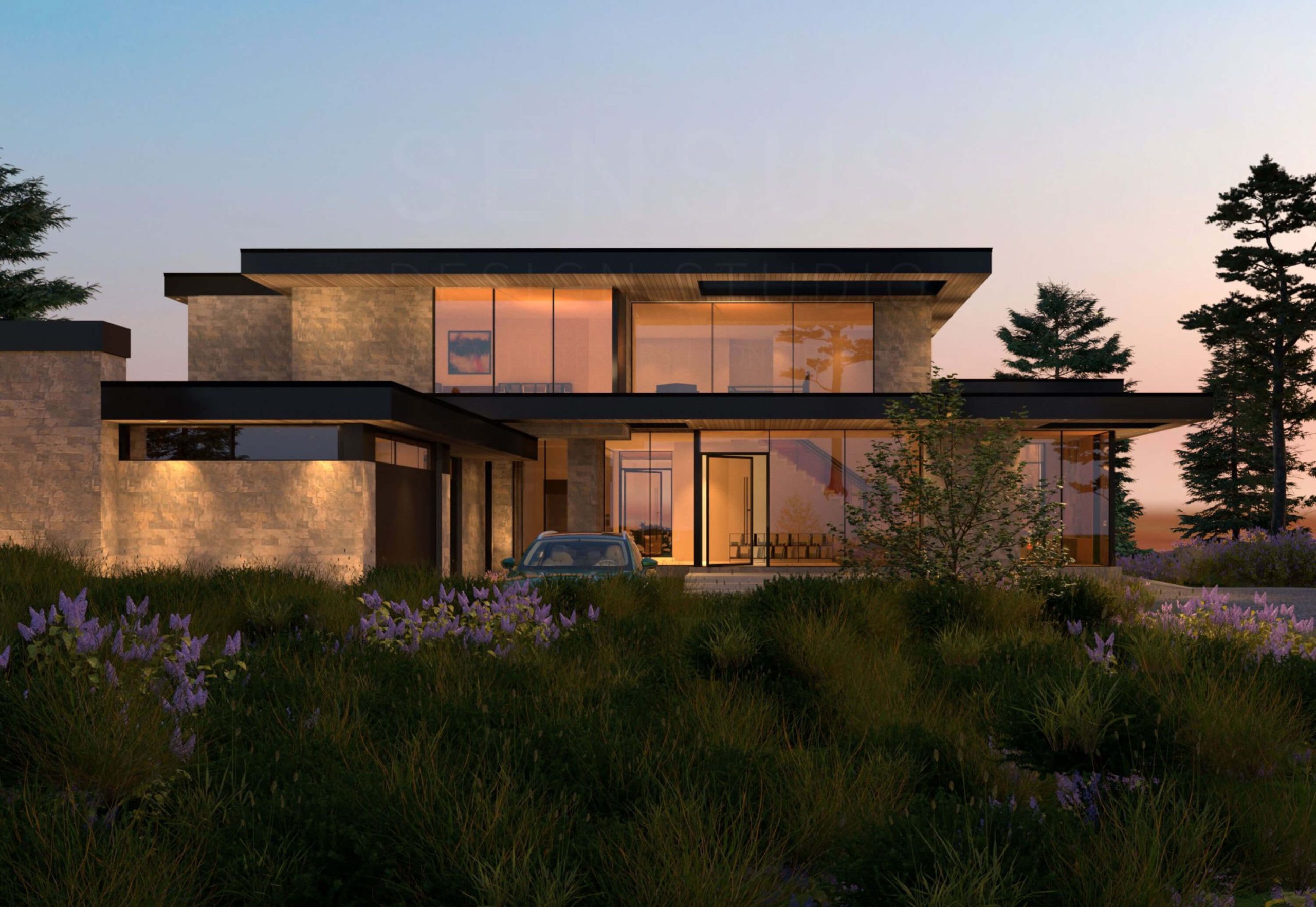 The Alpine Lakehouse overlooking its natural Lake Simcoe setting