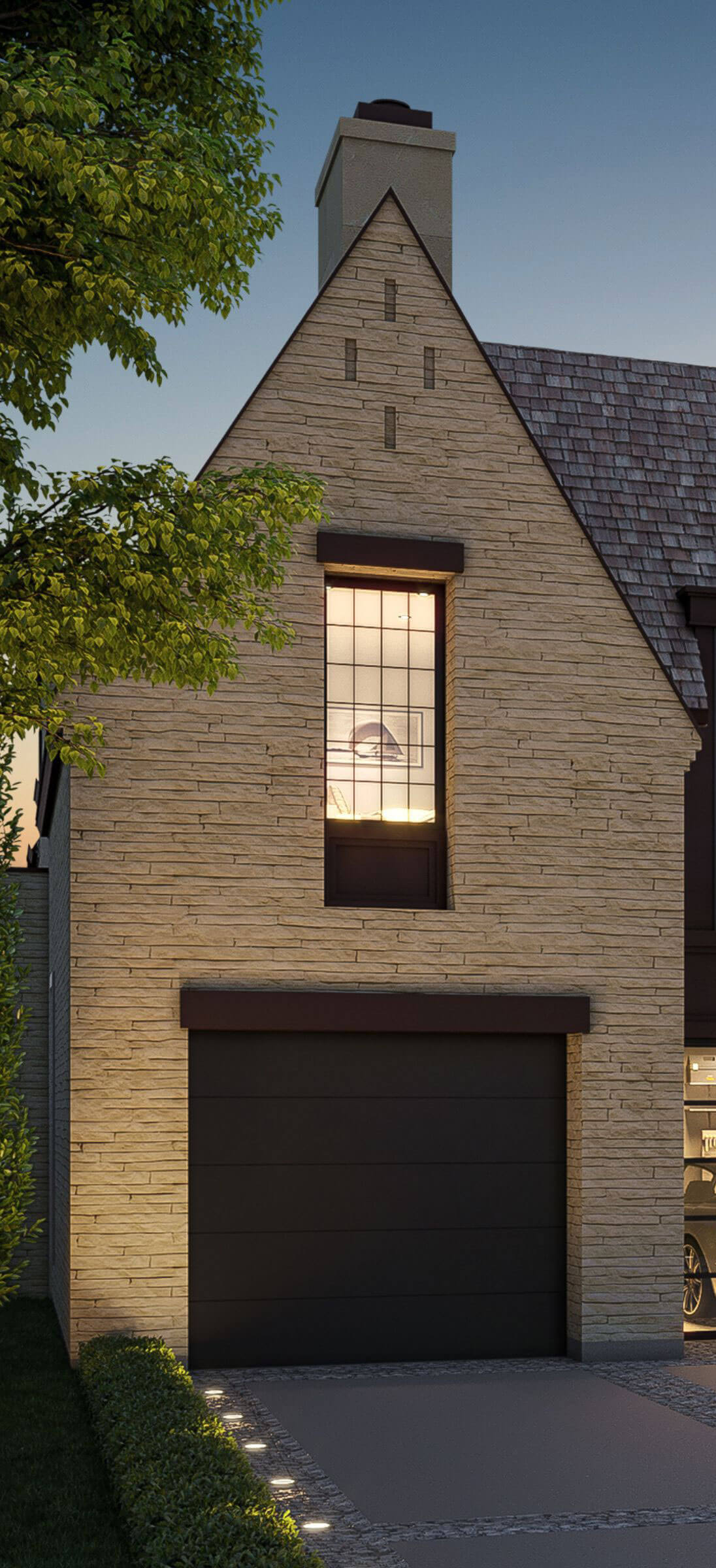 The Contemporary Tudor architectural rendering, view 5