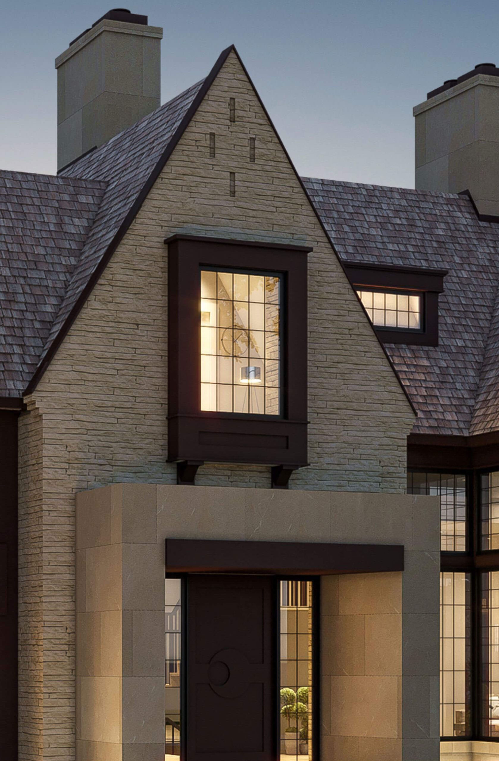 The Contemporary Tudor architectural rendering, view 6