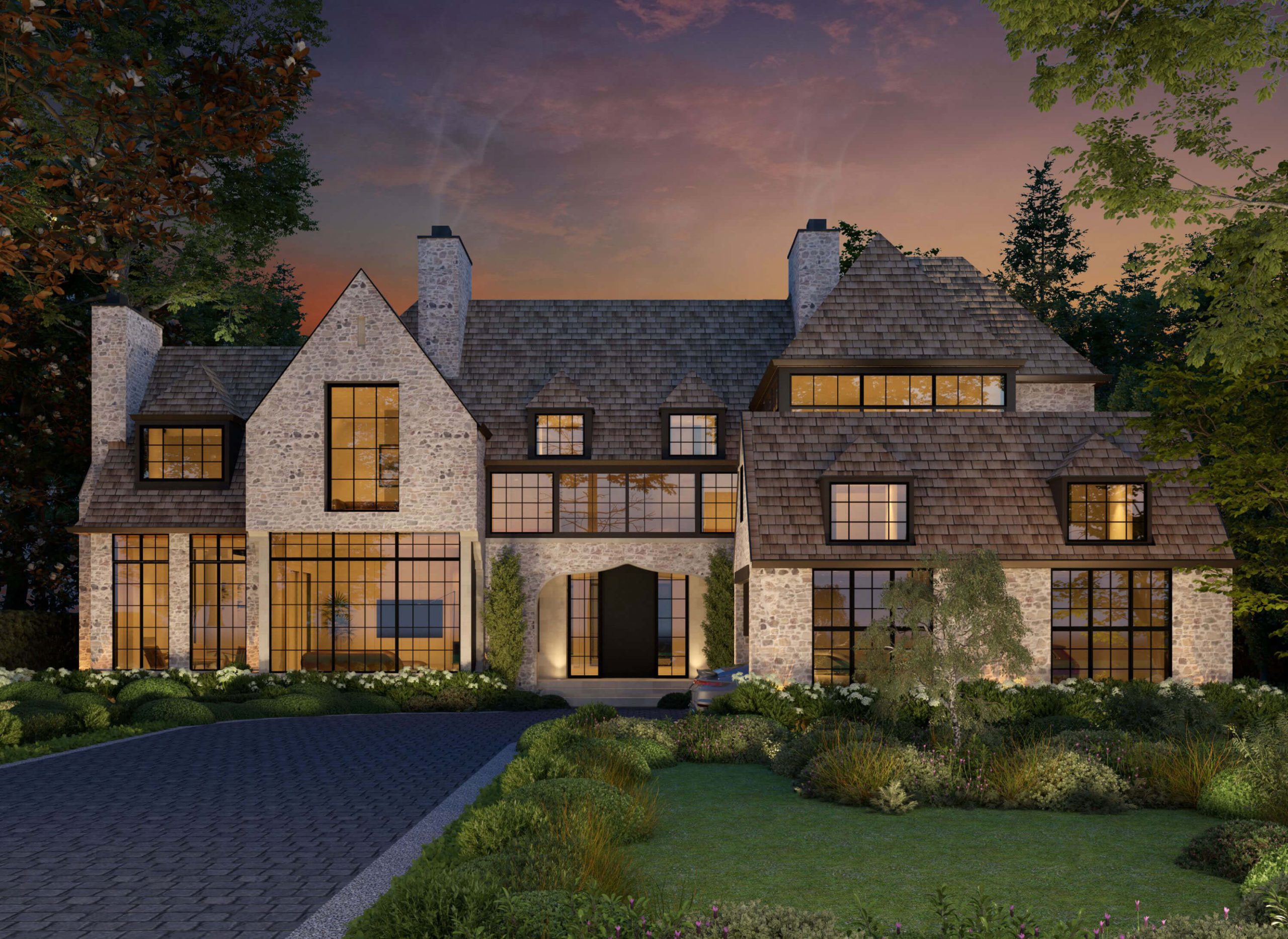 The Contemporary English Manor architectural rendering, view 4