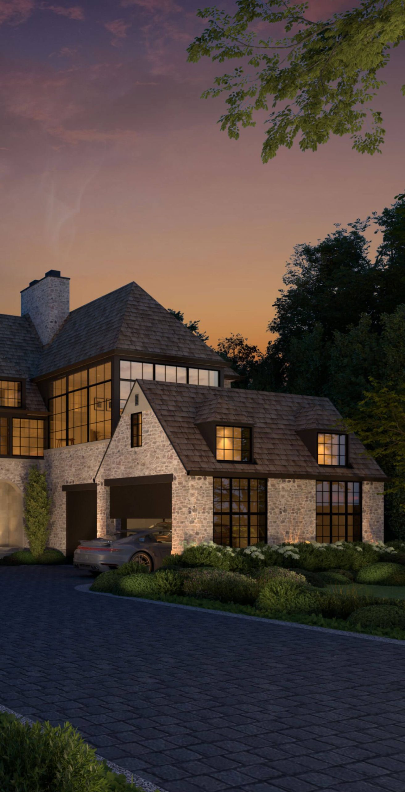 The Contemporary English Manor architectural rendering, view 5