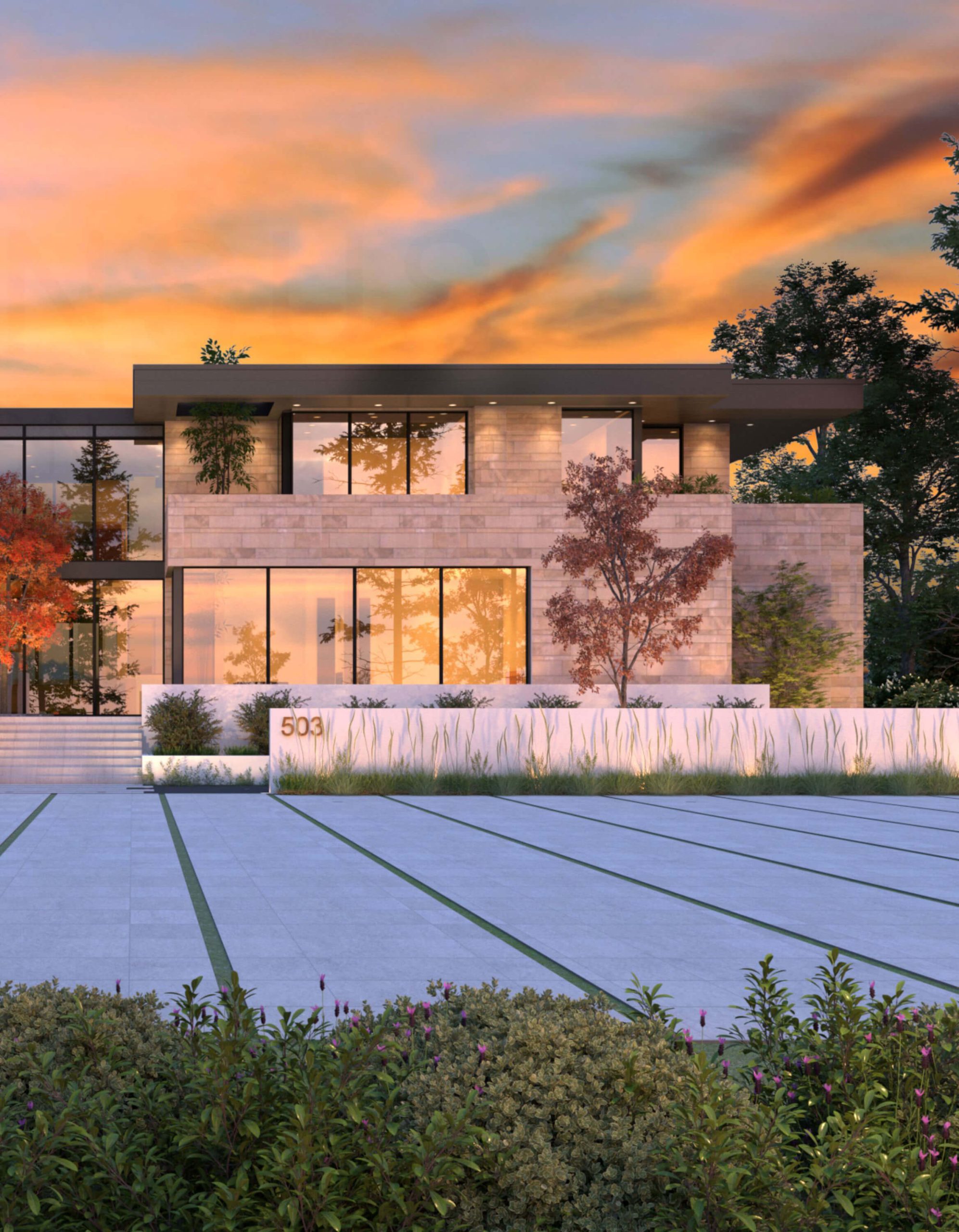 Contemporary Compound architectural rendering, view 4