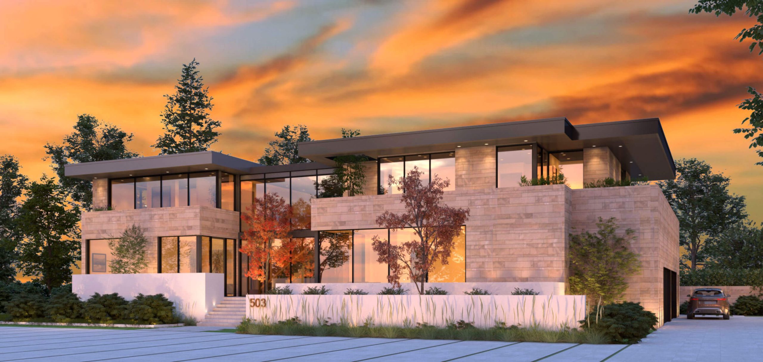 Contemporary Compound architectural rendering, view 5