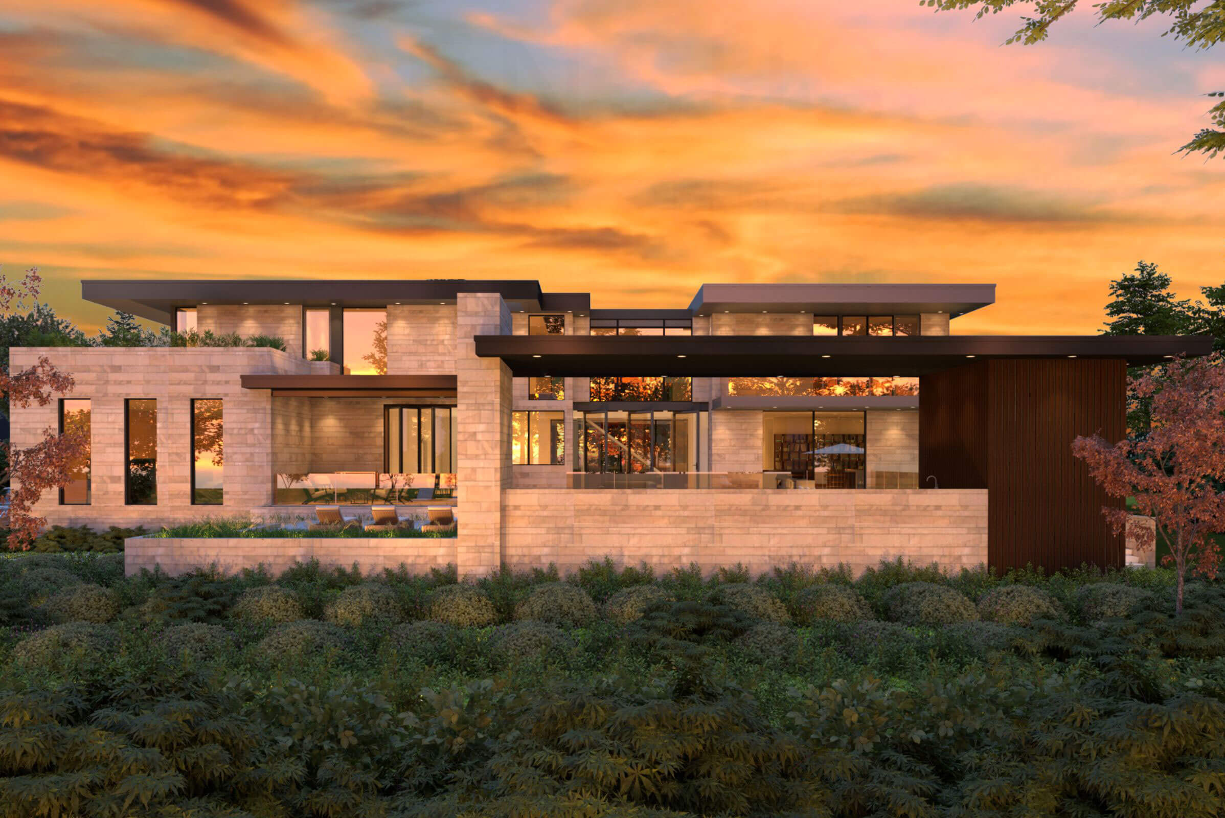 Contemporary Compound architectural rendering, view 6