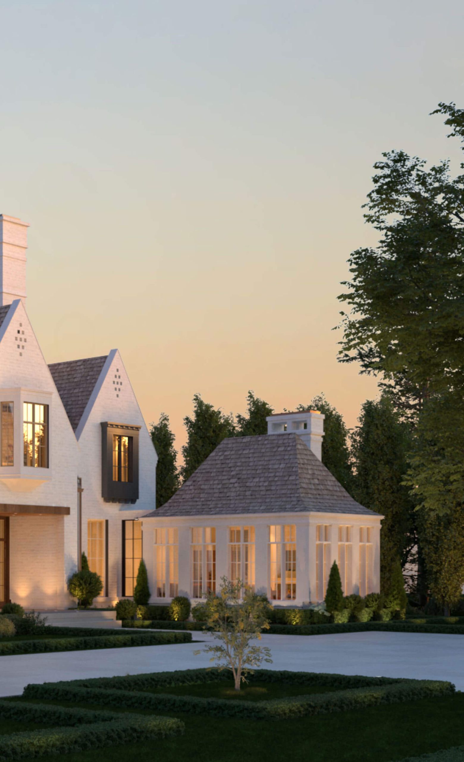 The Traditional English Manor architectural rendering, view 3