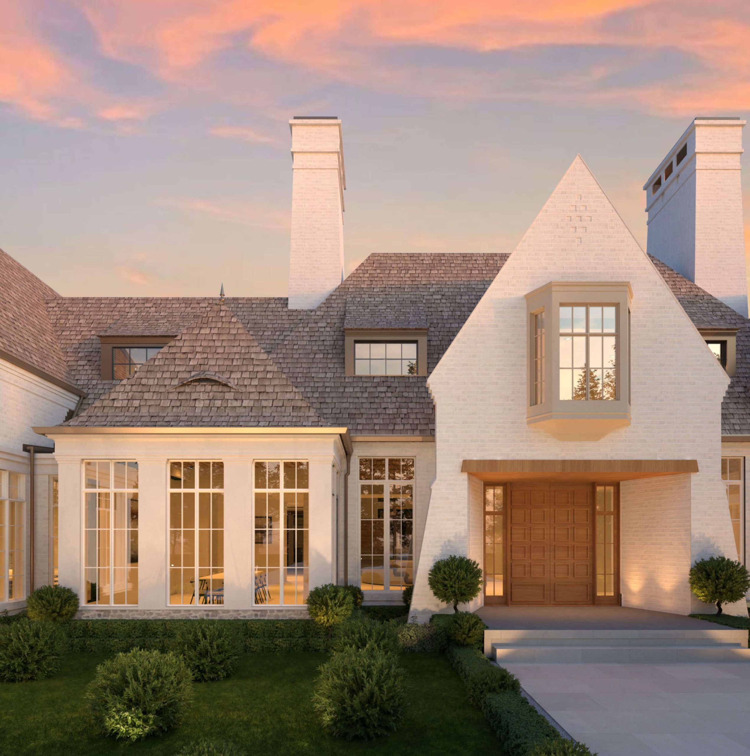 The Traditional English Manor architectural rendering, view 4