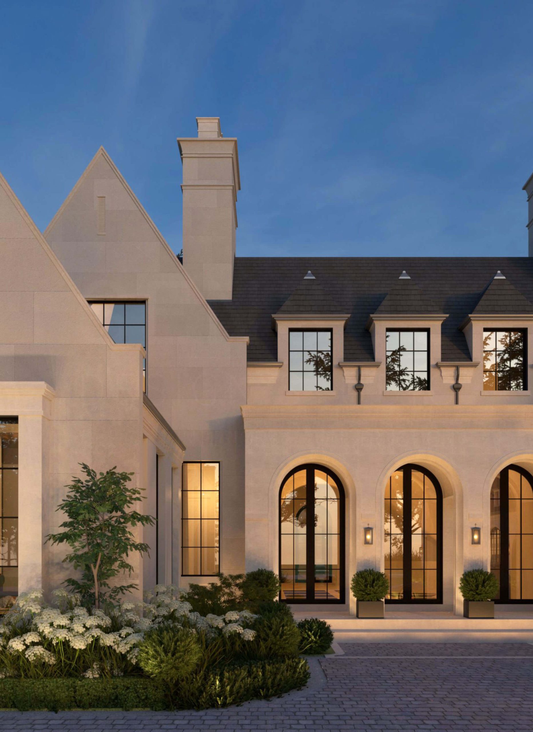 The Transitional Country Home architectural rendering, view 5