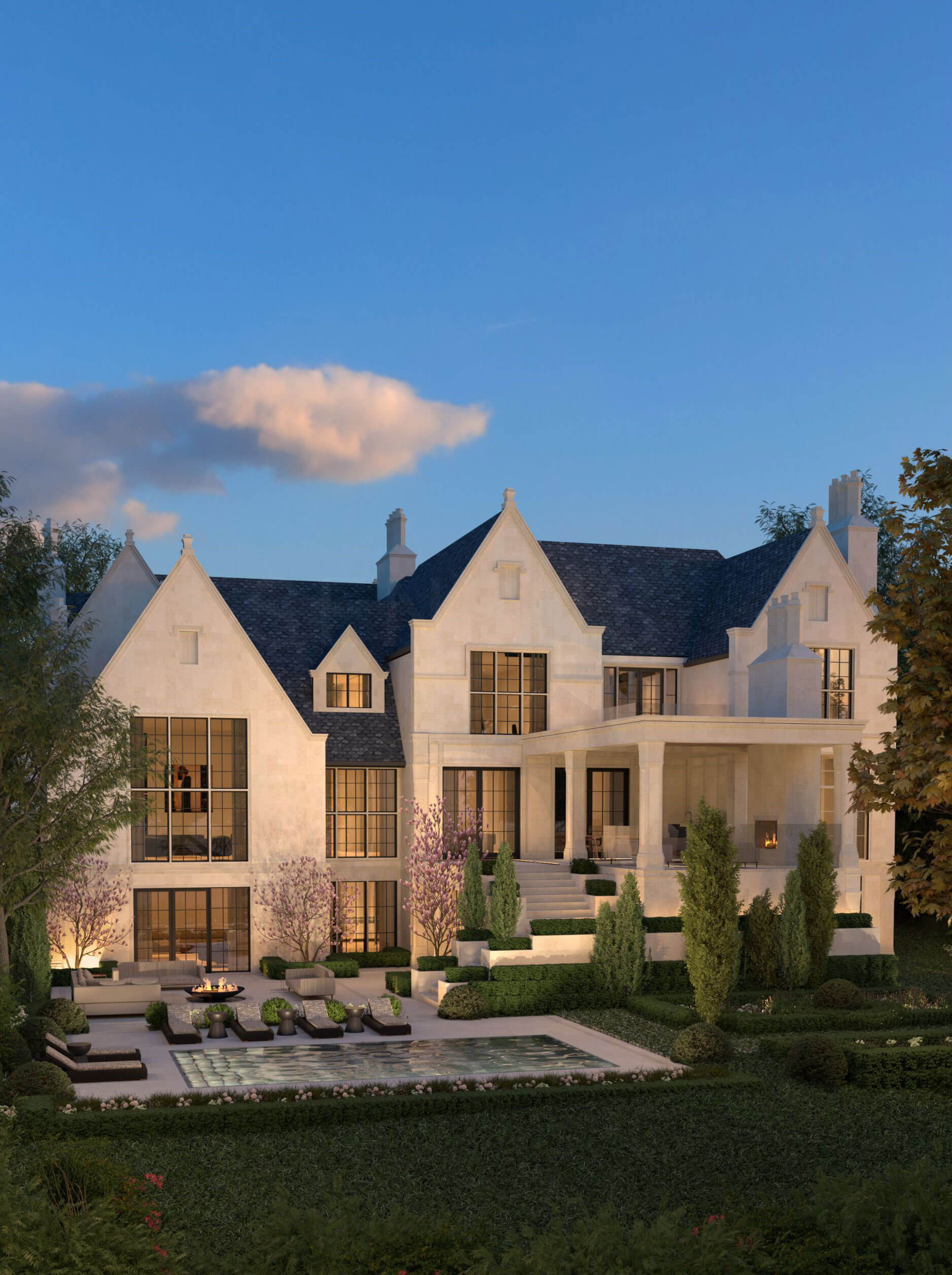 The Tudor Revival Manor architectural rendering, view 6