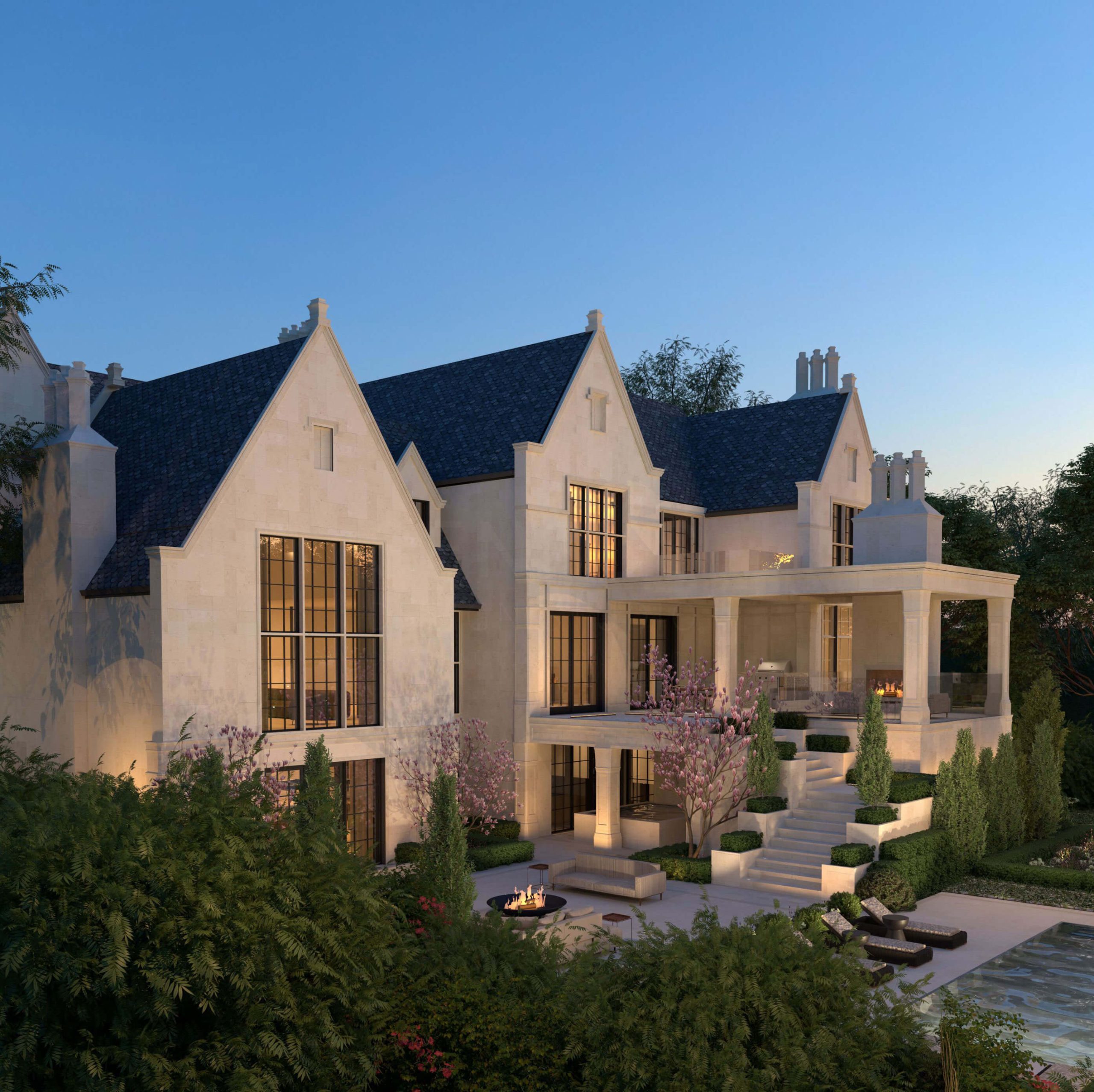 The Tudor Revival Manor architectural rendering, view 8