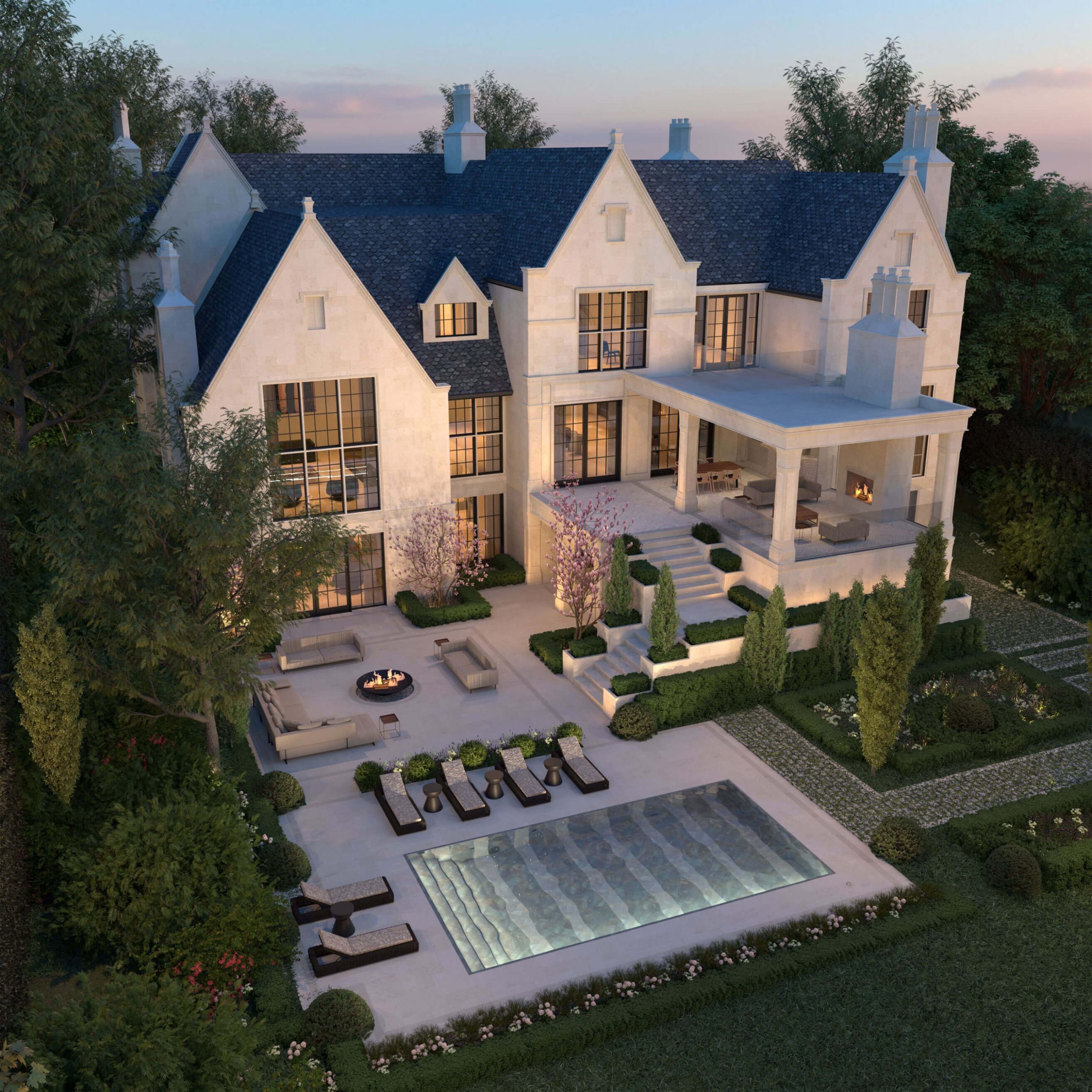 The Tudor Revival Manor architectural rendering, view 10