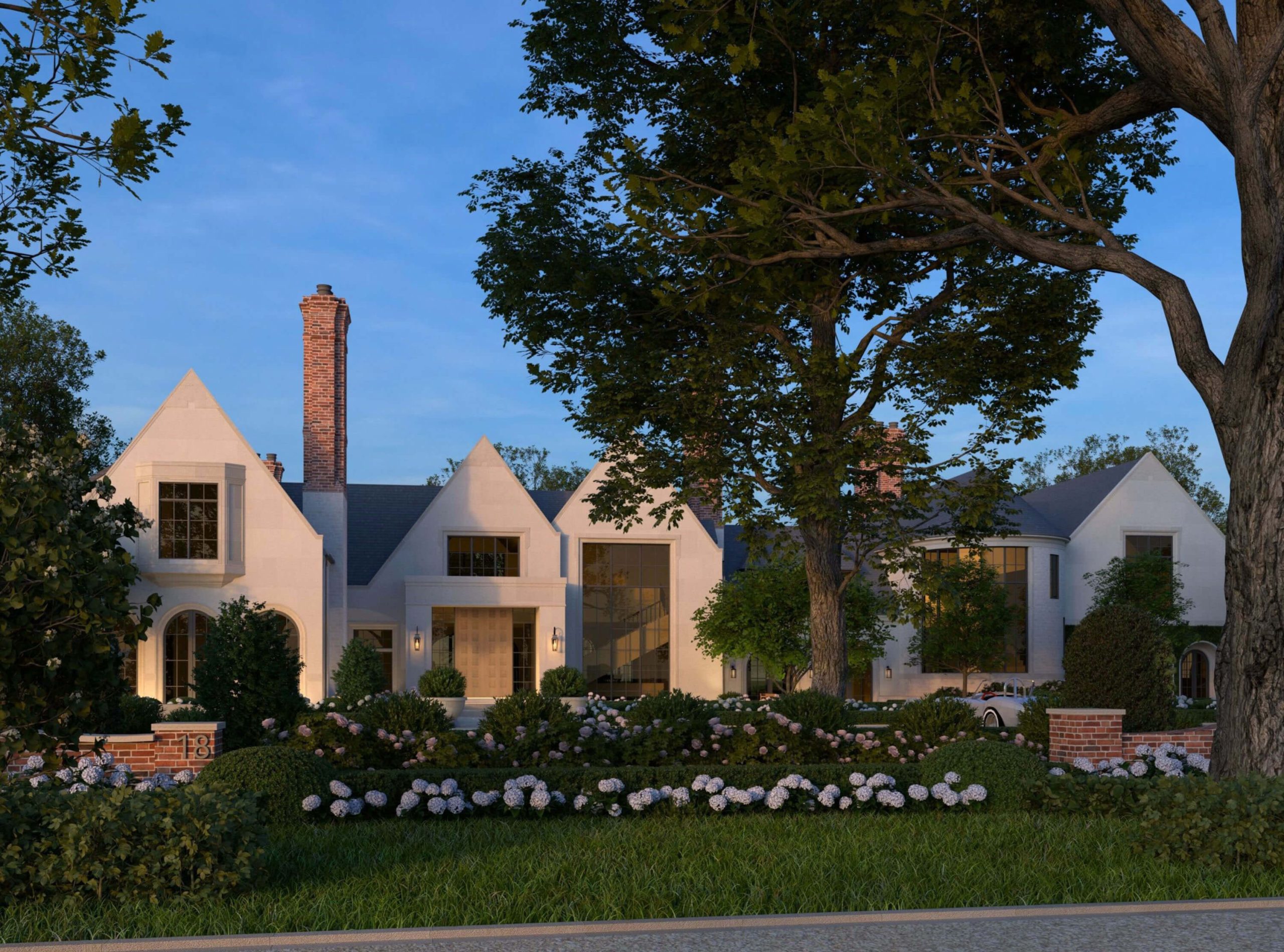 Bay Shore Manor viewed across its waterfront grounds
