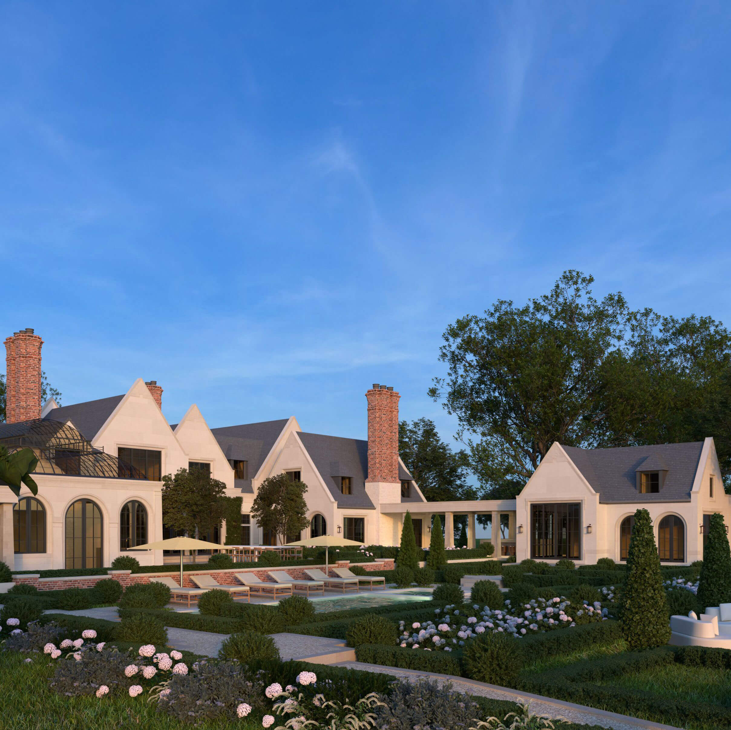 Rear courtyard and pool designed as a private micro-resort