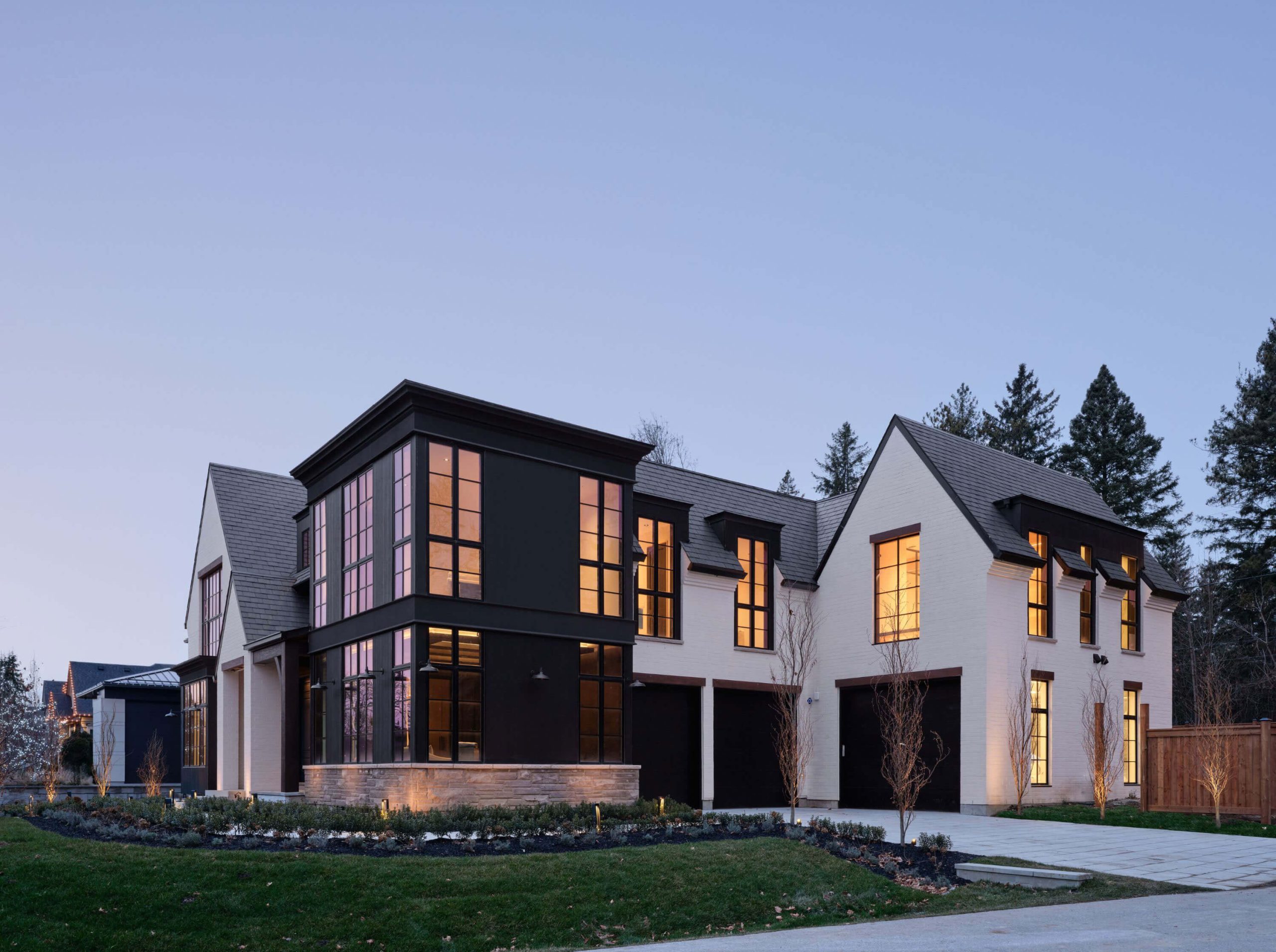 Broad contemporary farmhouse facade of the Kleinburg Cathedral
