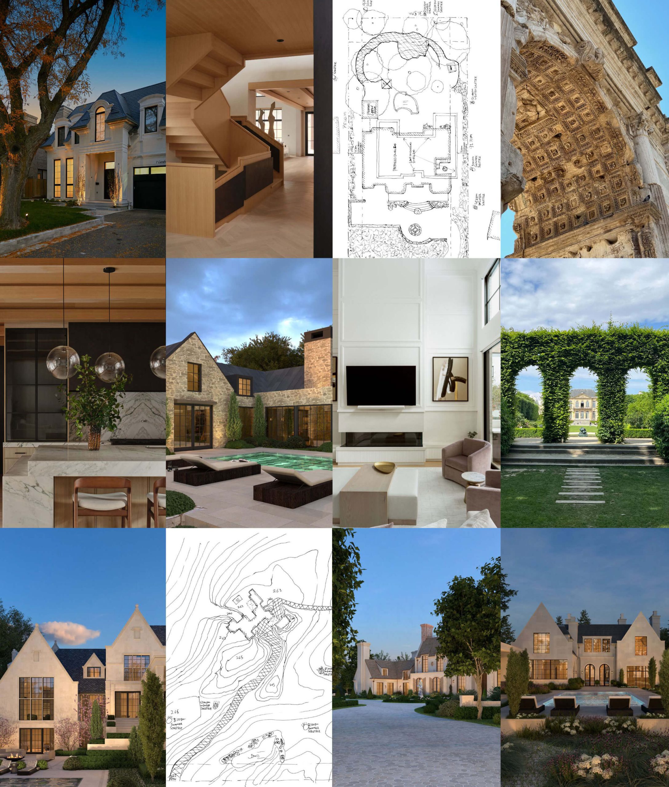 Landscape and architectural design studies for a private residence