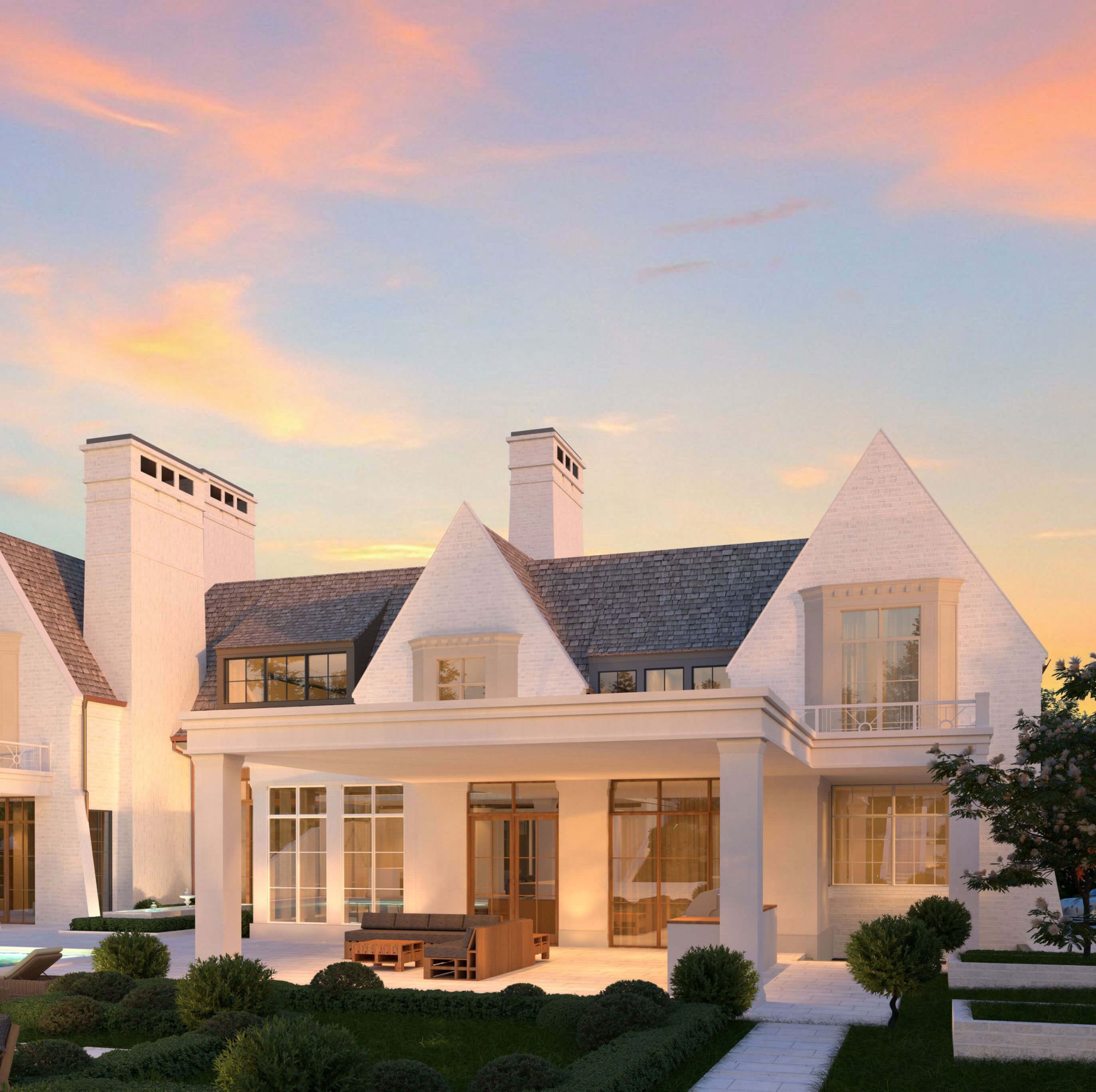 The Traditional English Manor architectural rendering, view 11