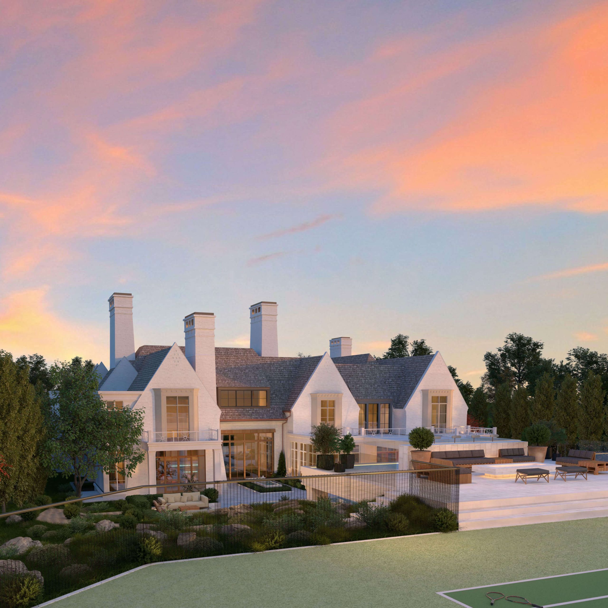 The Traditional English Manor architectural rendering, view 13