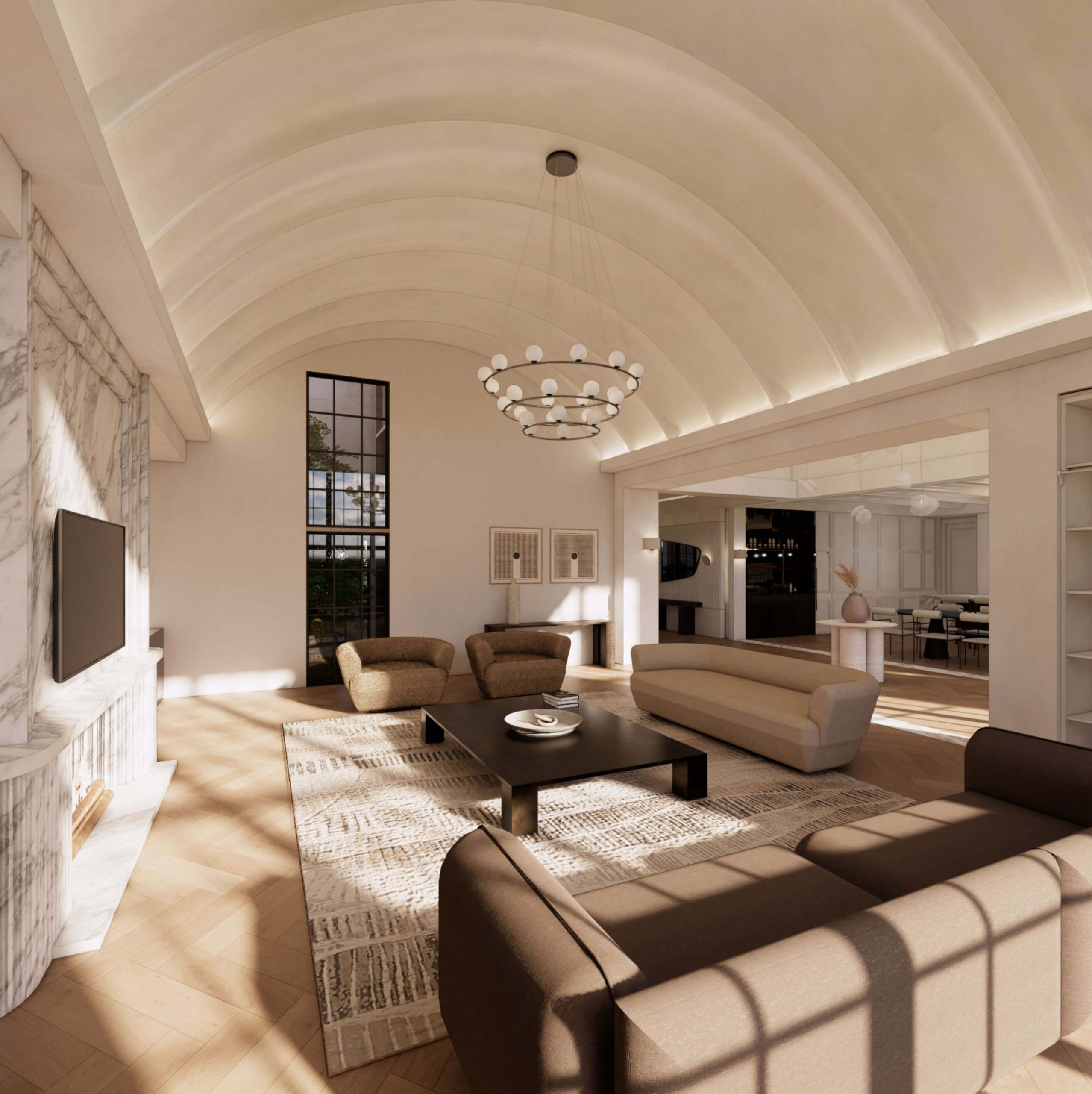 The Tudor Revival Manor architectural rendering, view 7