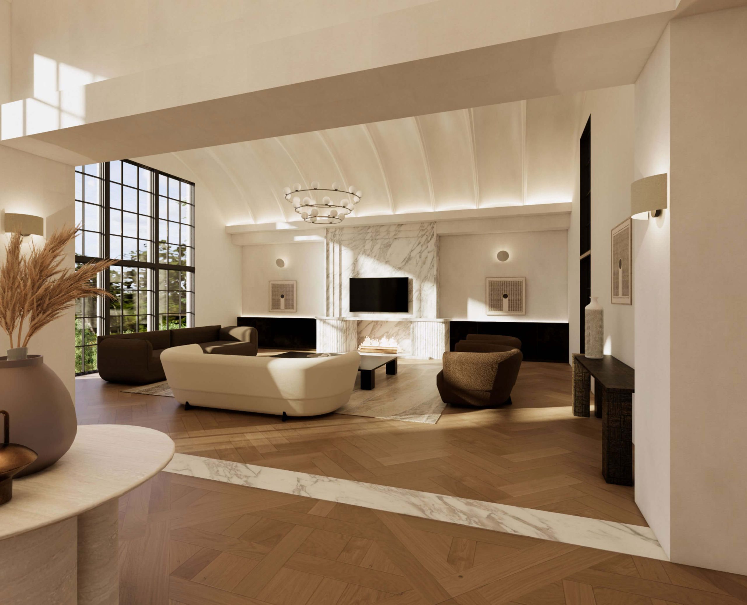 The Tudor Revival Manor architectural rendering, view 8