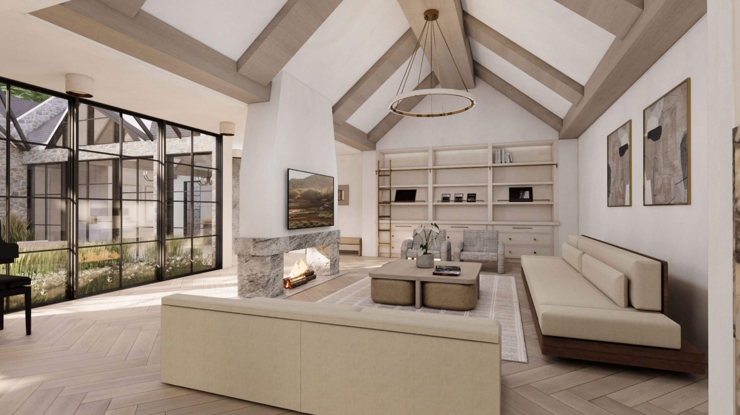 Stone Country House kitchen and dining space