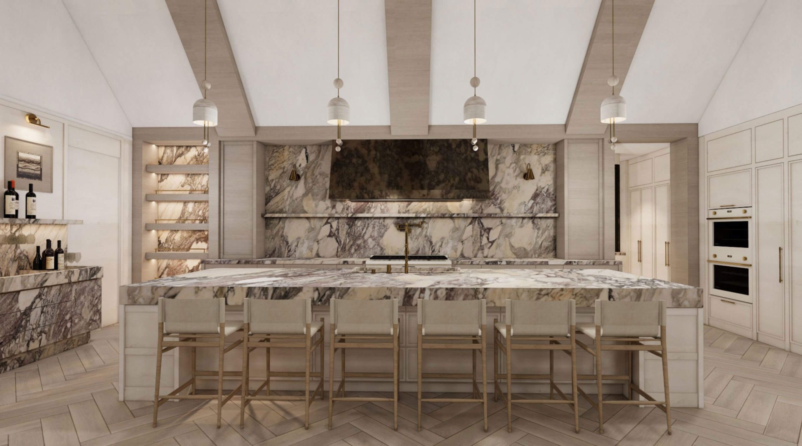 Warm single-storey interior with expansive proportions