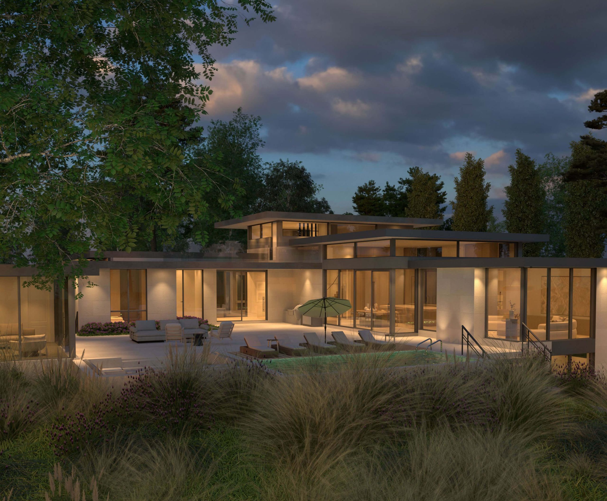 Mid Century Meadow Home architectural rendering, view 7