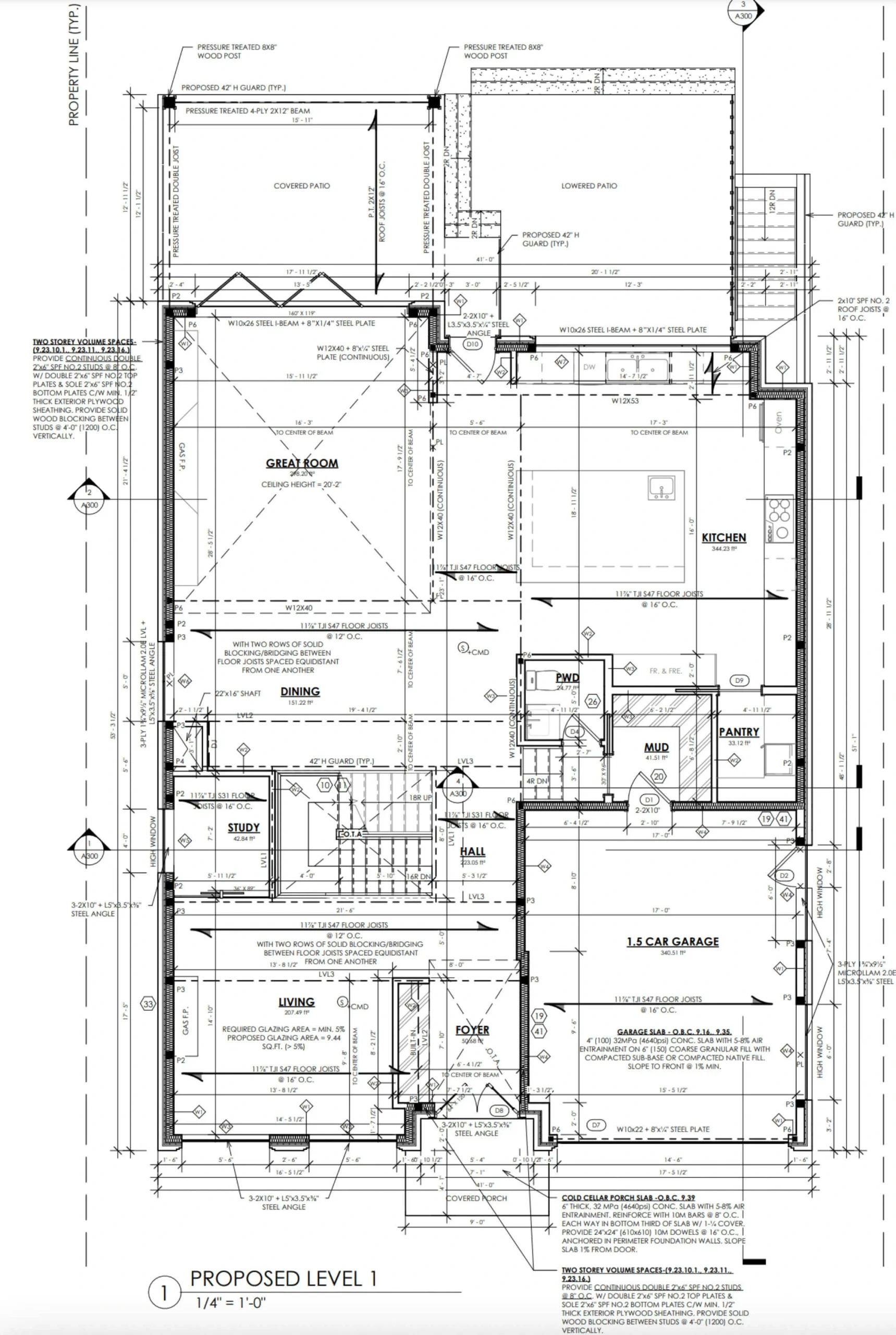 Detailed construction drawing set