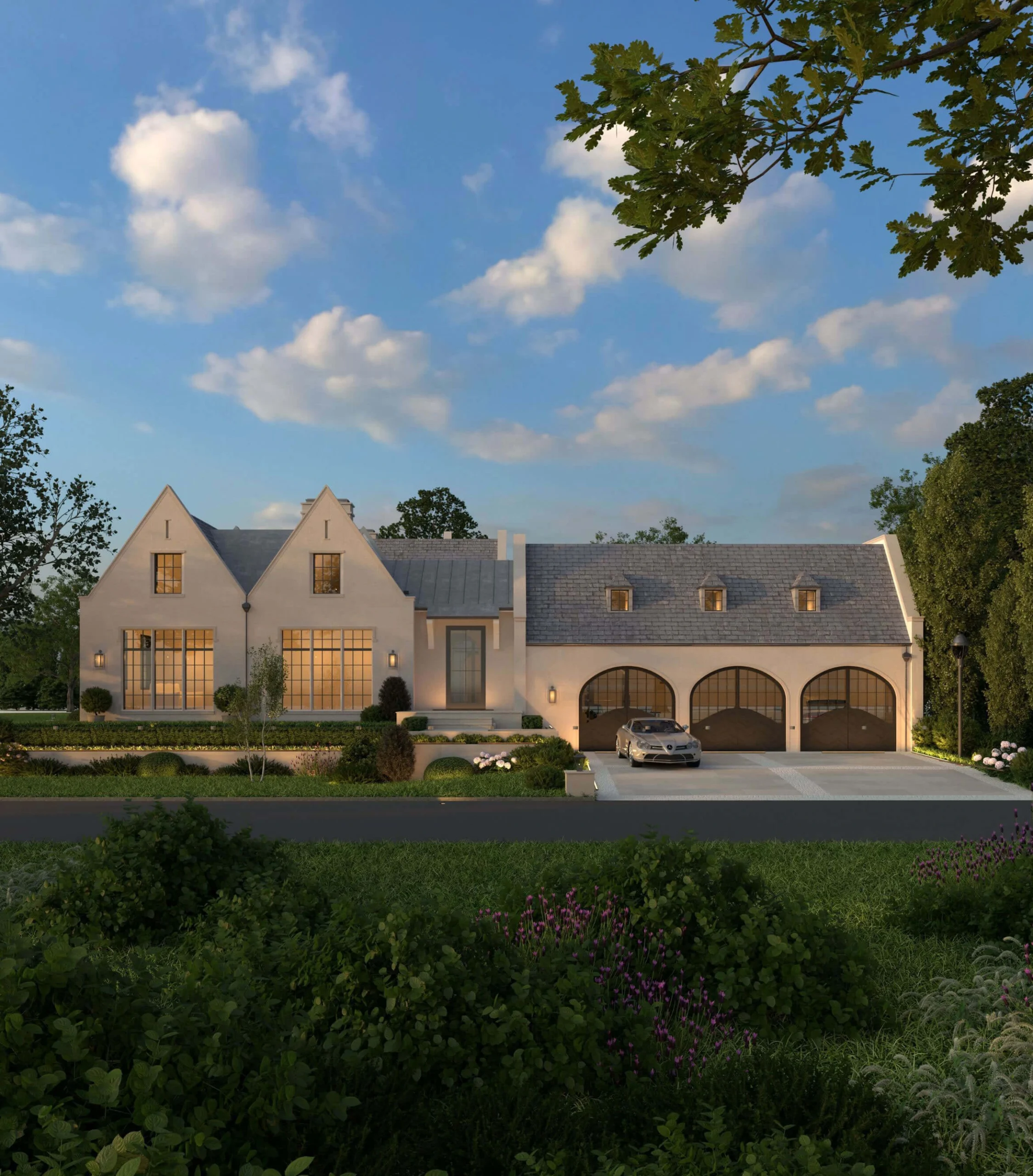 Stable-style garage wing of the Tudor Country Home