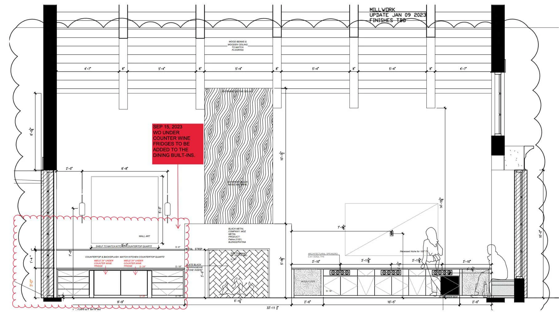 Technical floor plan for the interior design